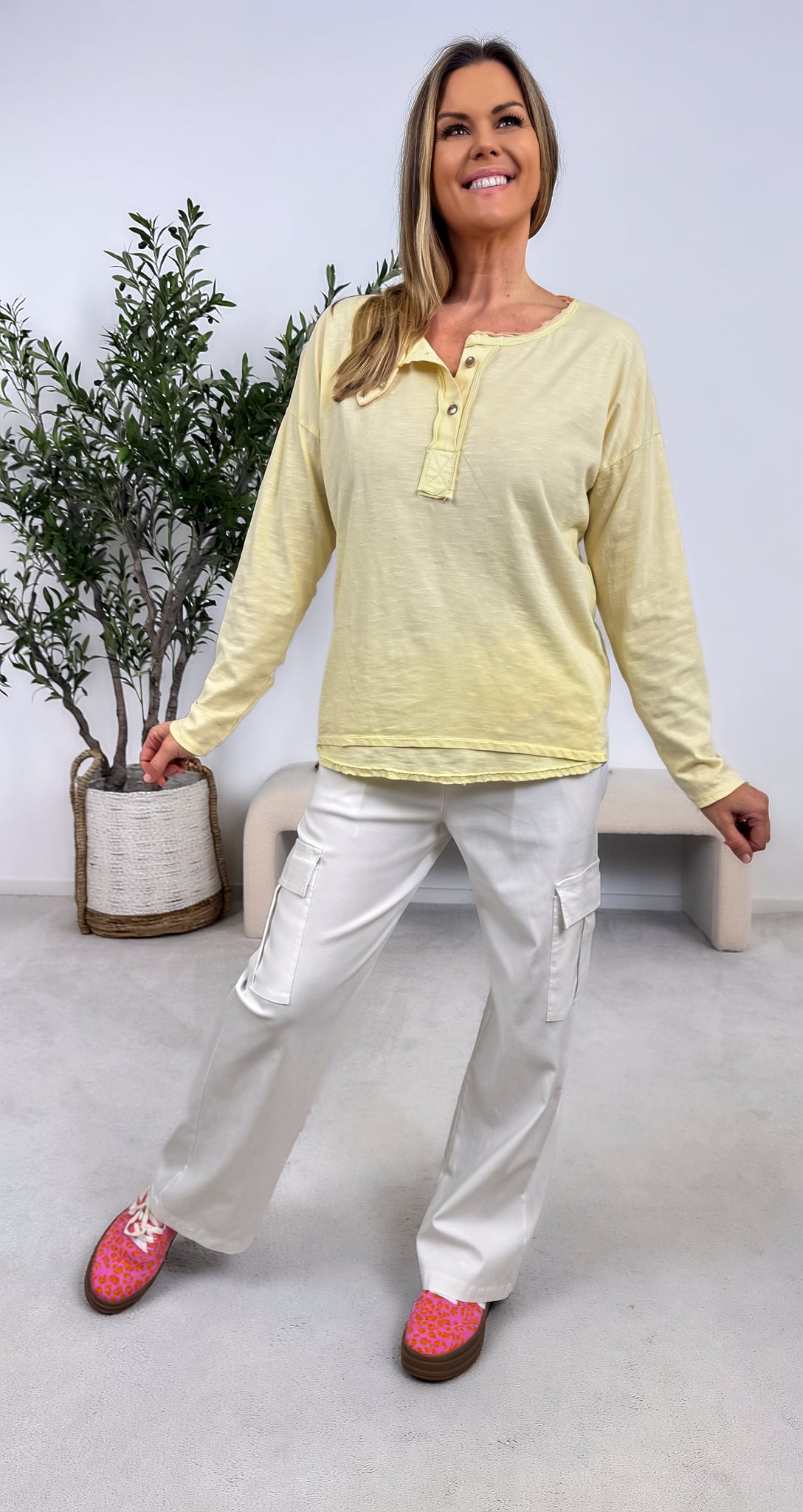 Langarmshirt Feelgood Basic *Gelb*