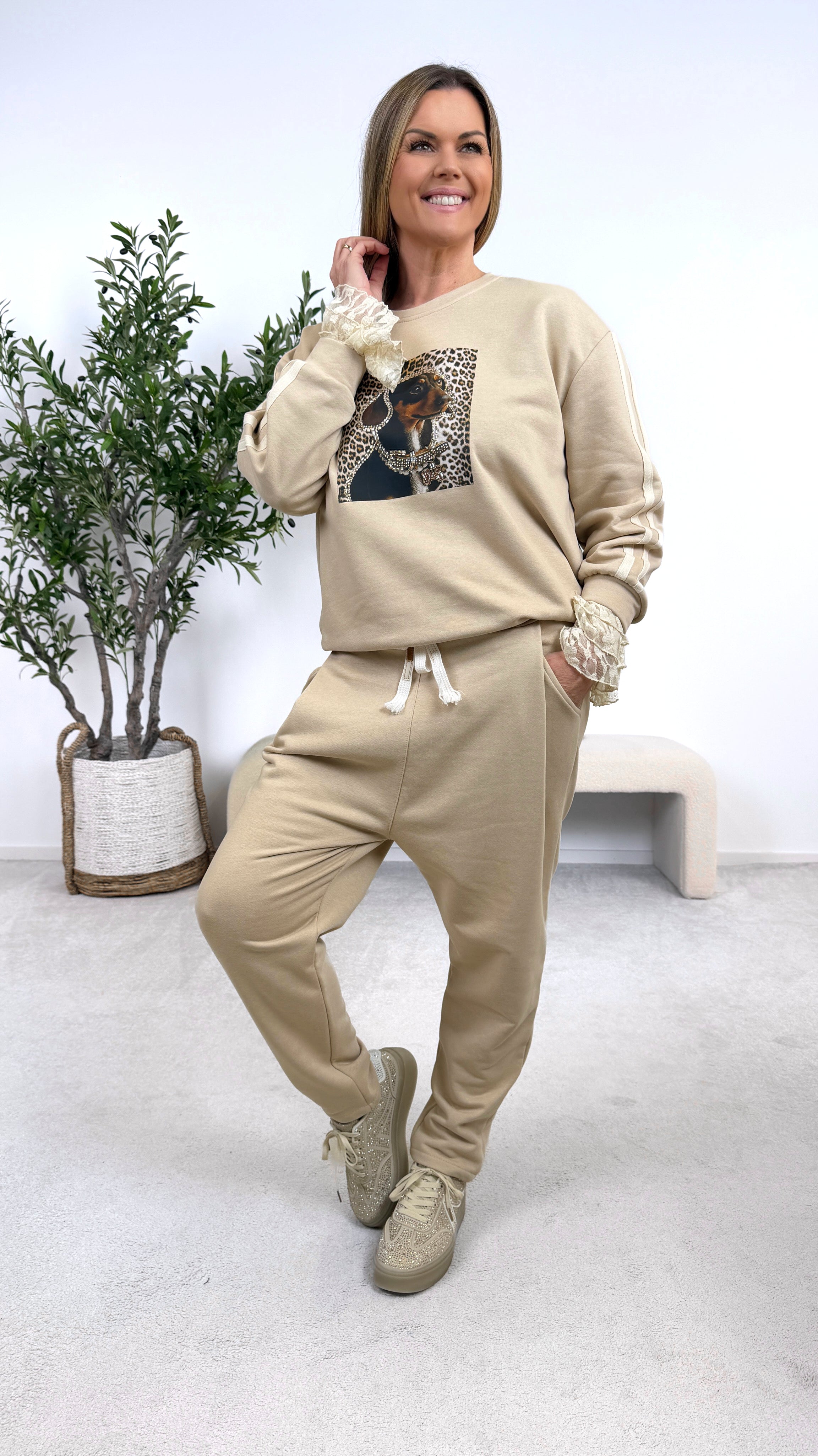 Sweatshirt Leo Dog *Beige*