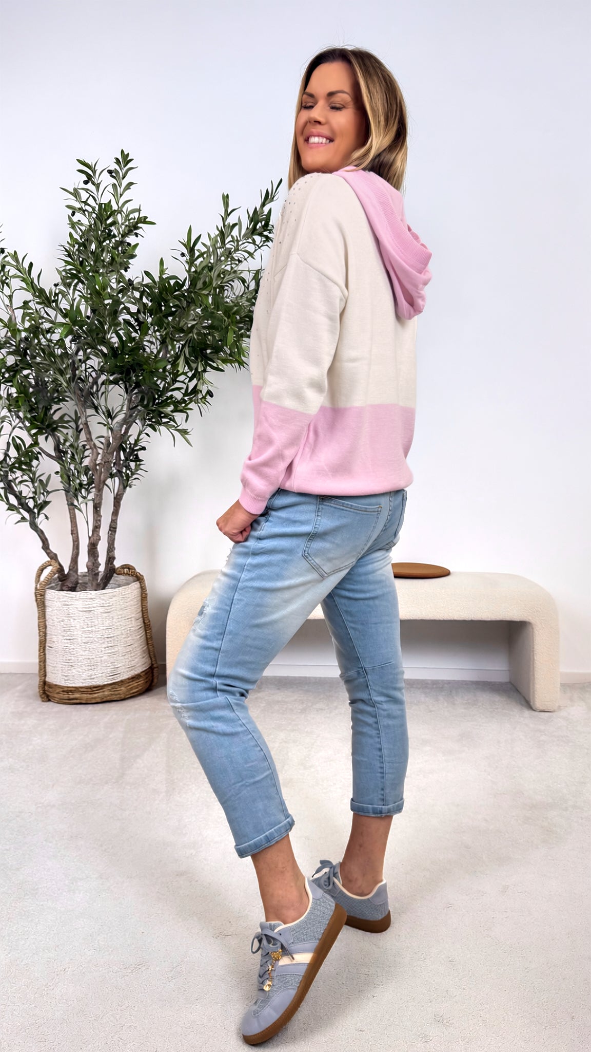 Strick-Hoodie Twinkle Knit *Rosa*