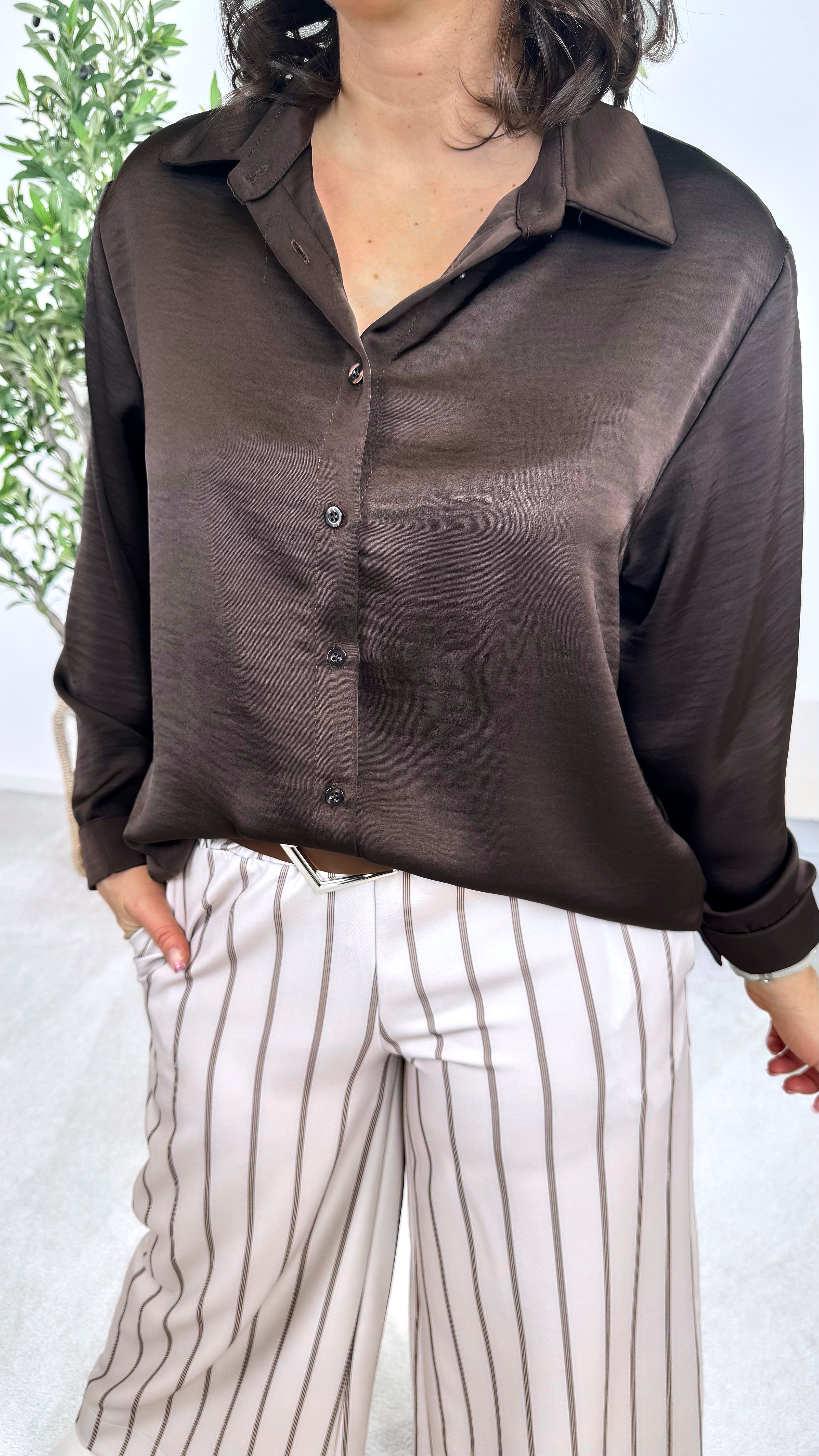 Bluse Glossy Glow *Schoko*