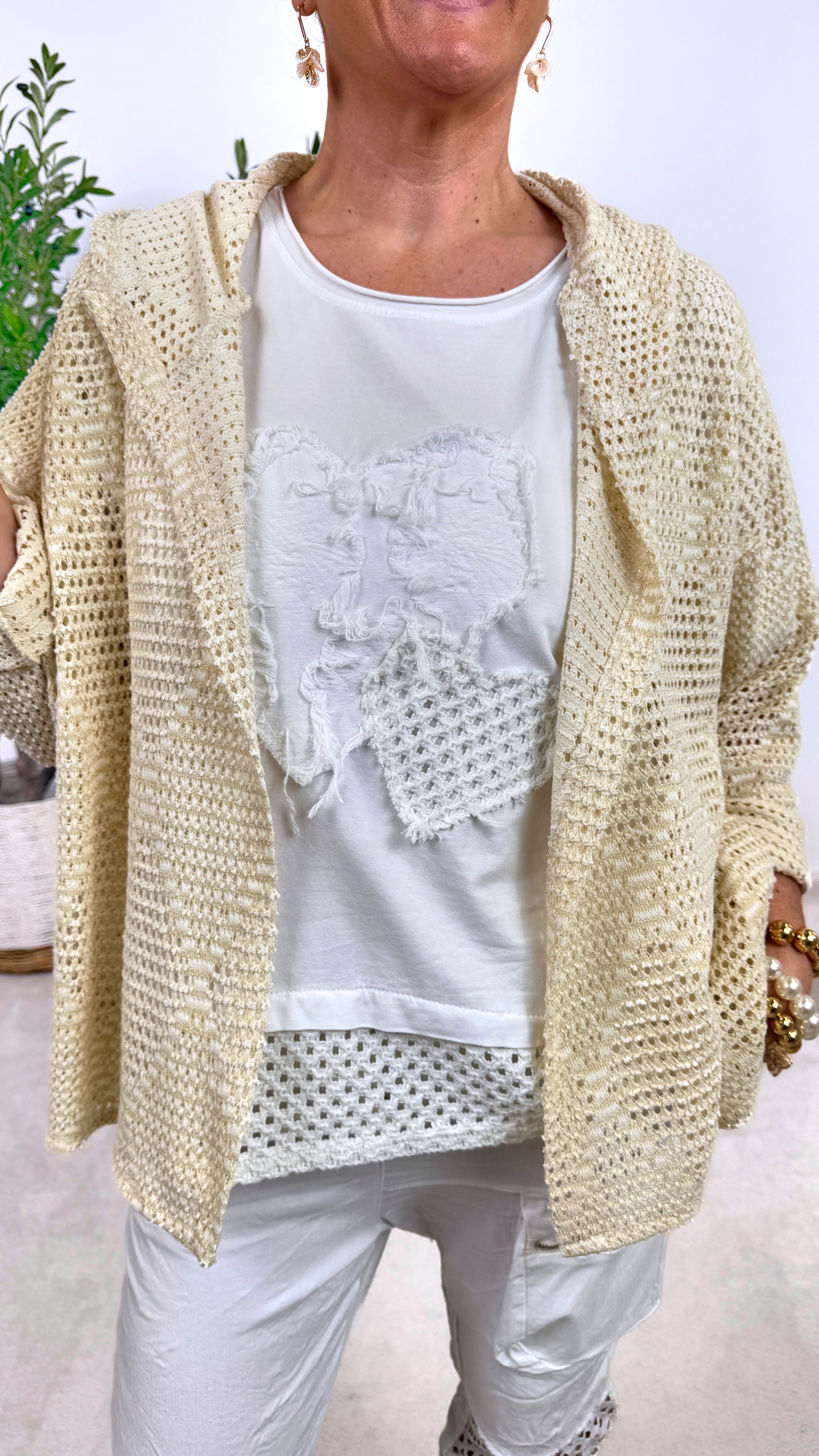 Häkel Cardigan Airy Touch *Creme*