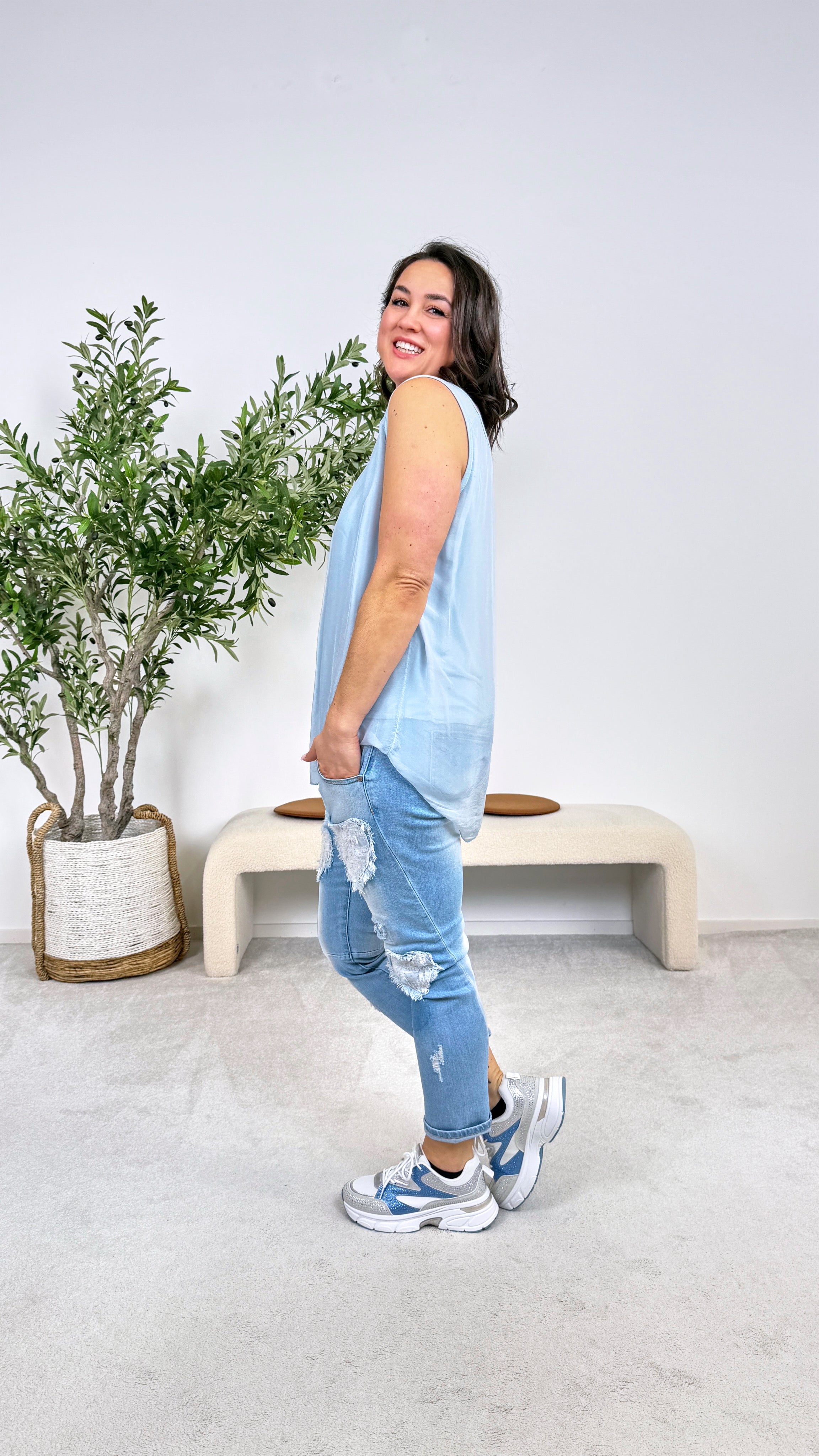 Seidentop Rosabella *Hellblau*