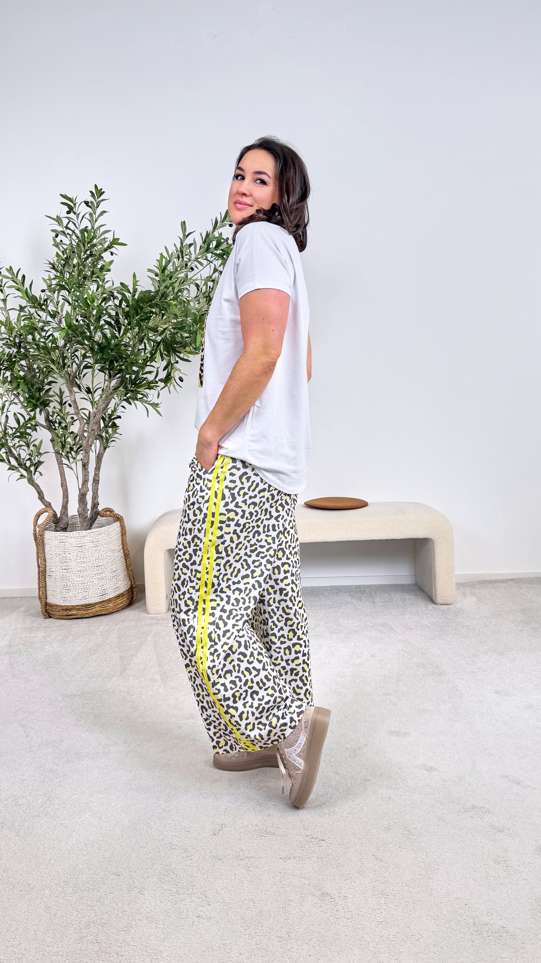 Sweathose Quilted Leopard *Gelb*