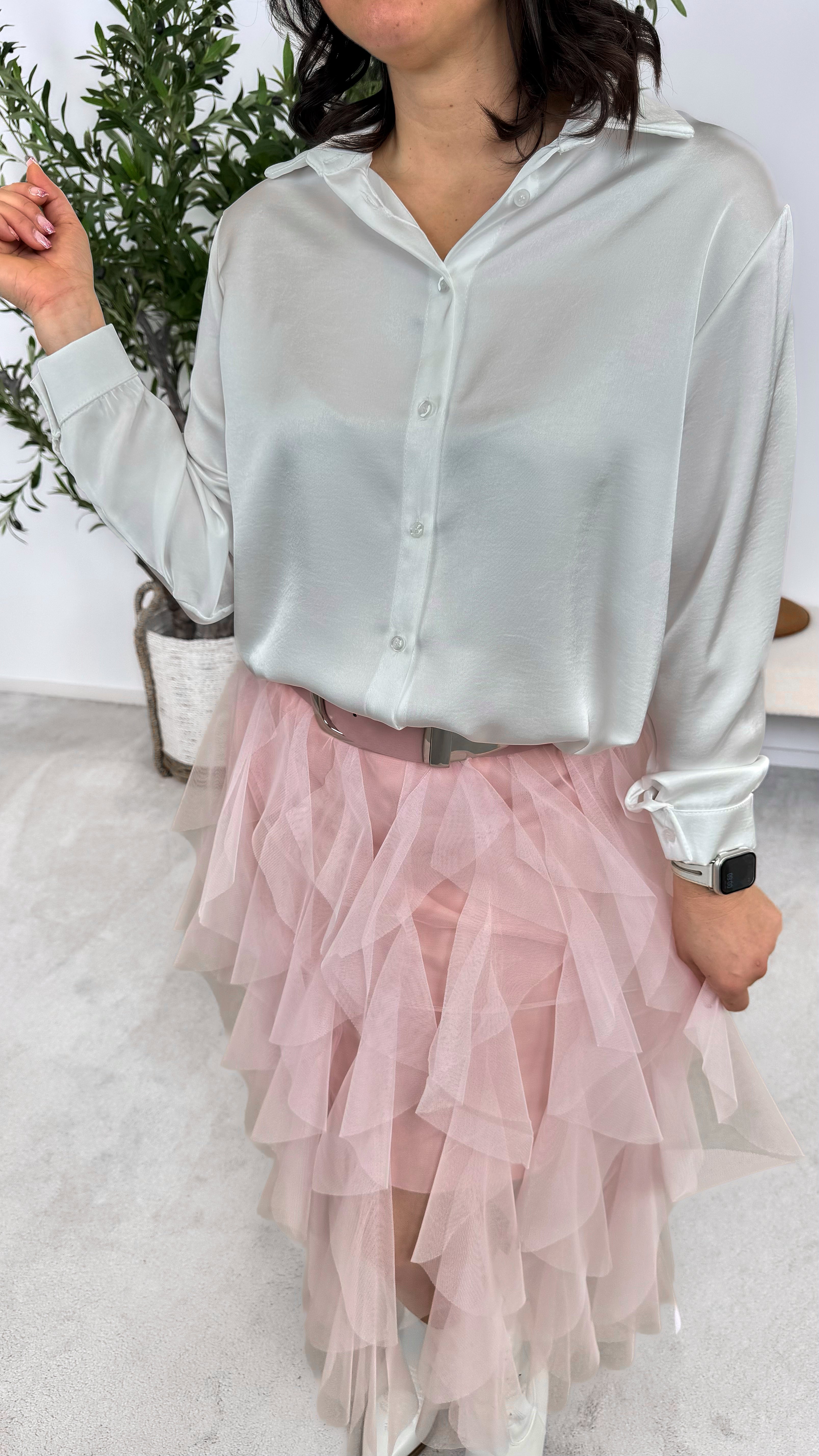 Bluse Glossy Glow *Weiß*