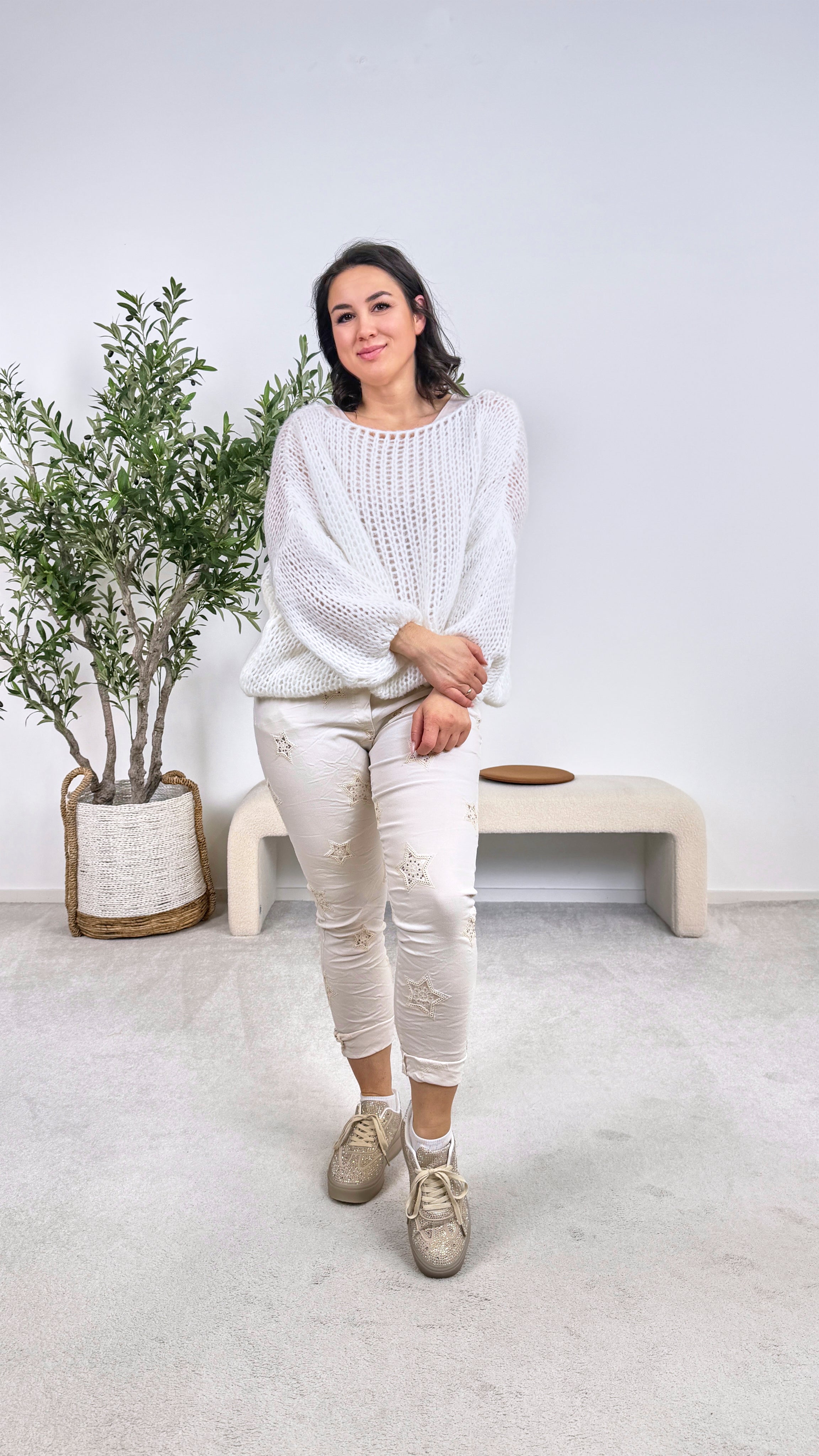 Strickpullover Lilia *Woll-Weiß*