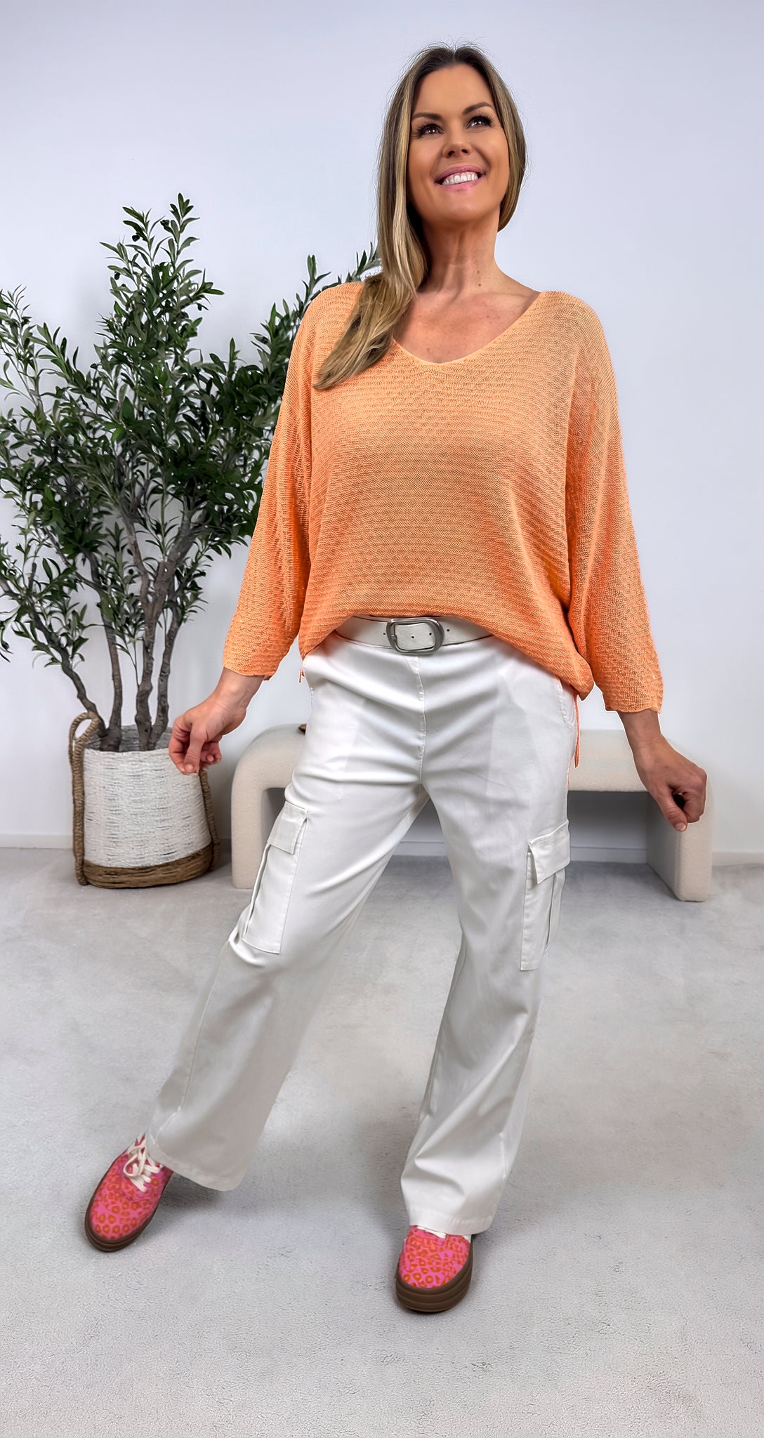 Dünnes Strickshirt Silk Breeze *Apricot*