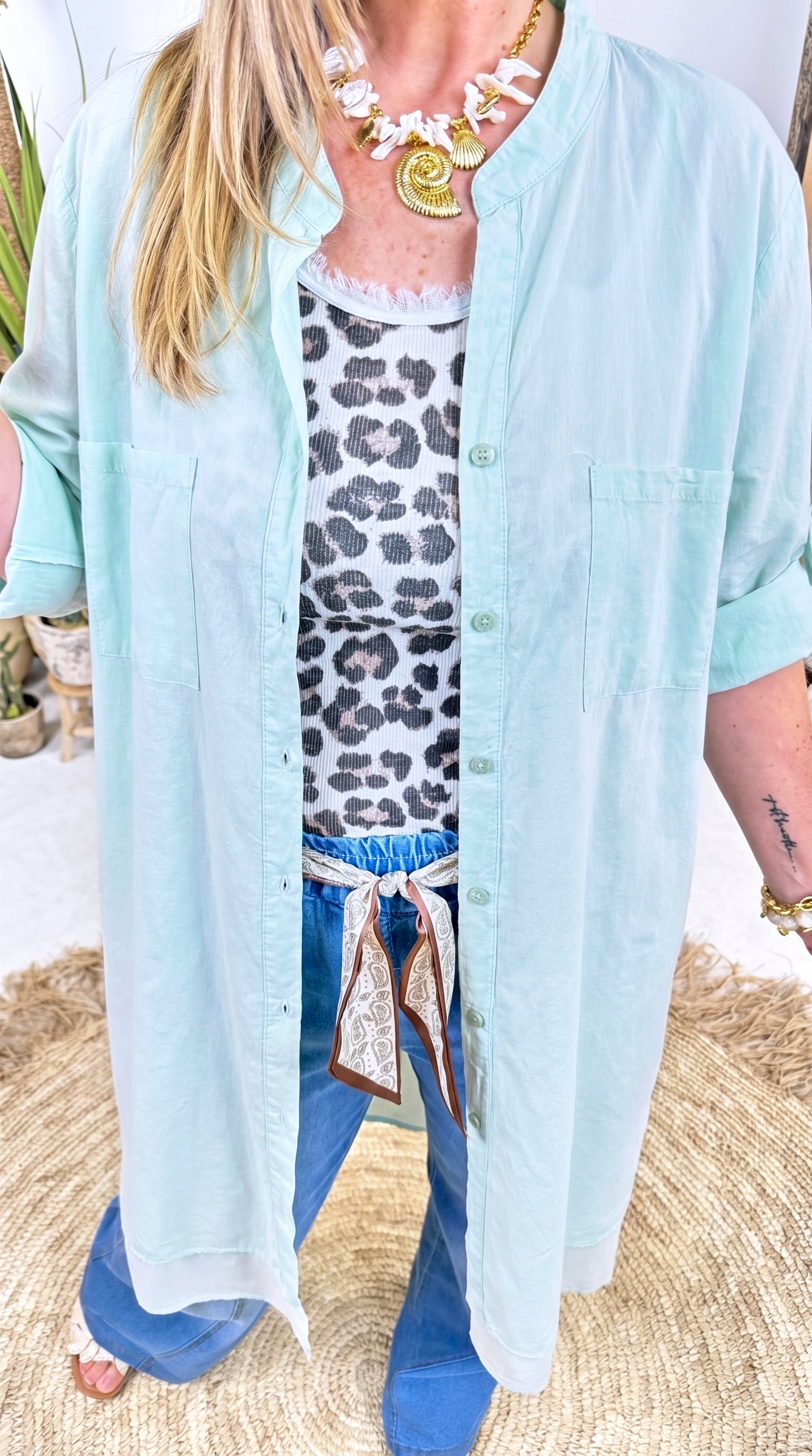 Long-Bluse Azure Mood *Mint*