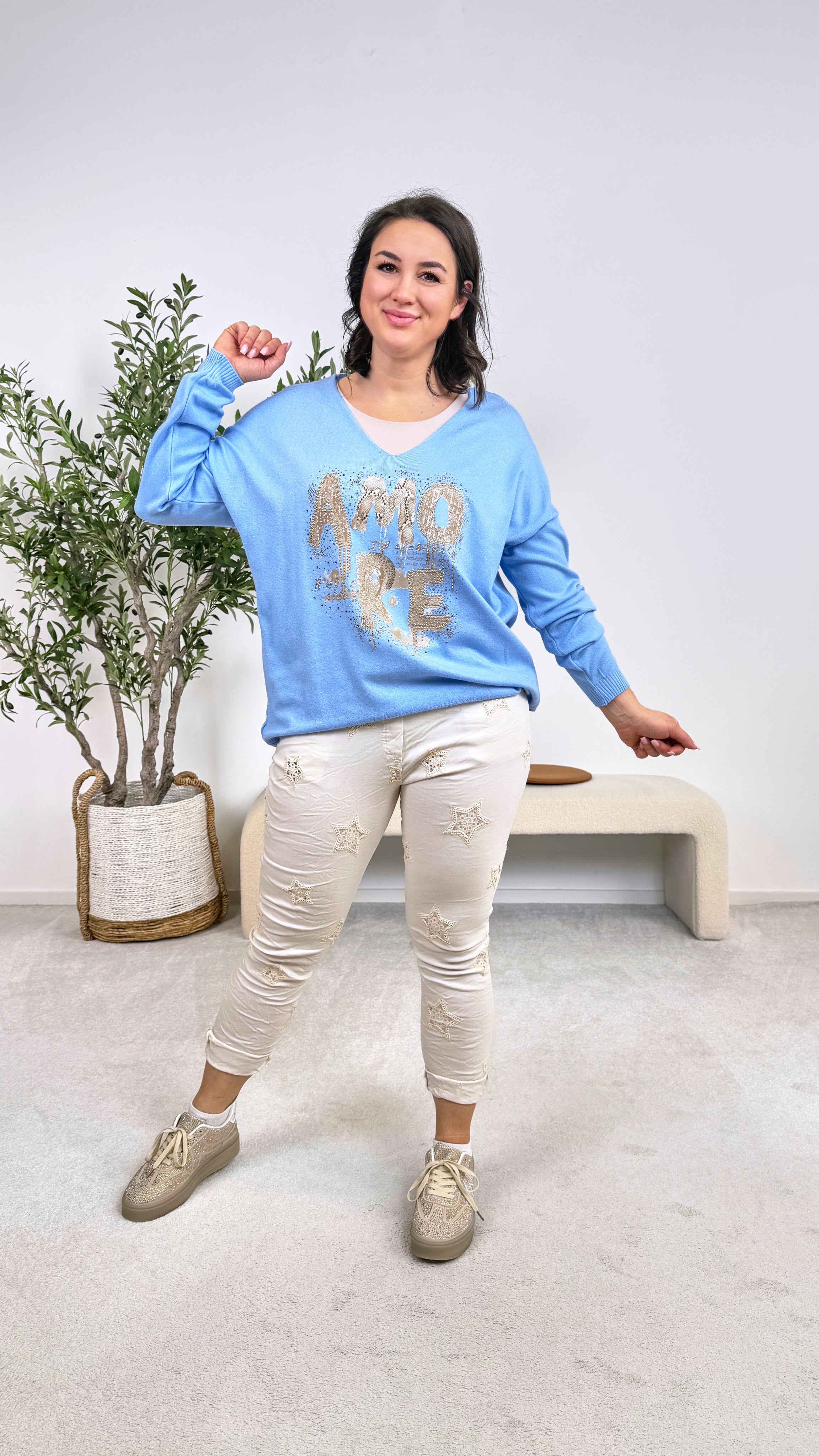 Pullover Amore Glam *Hellblau*