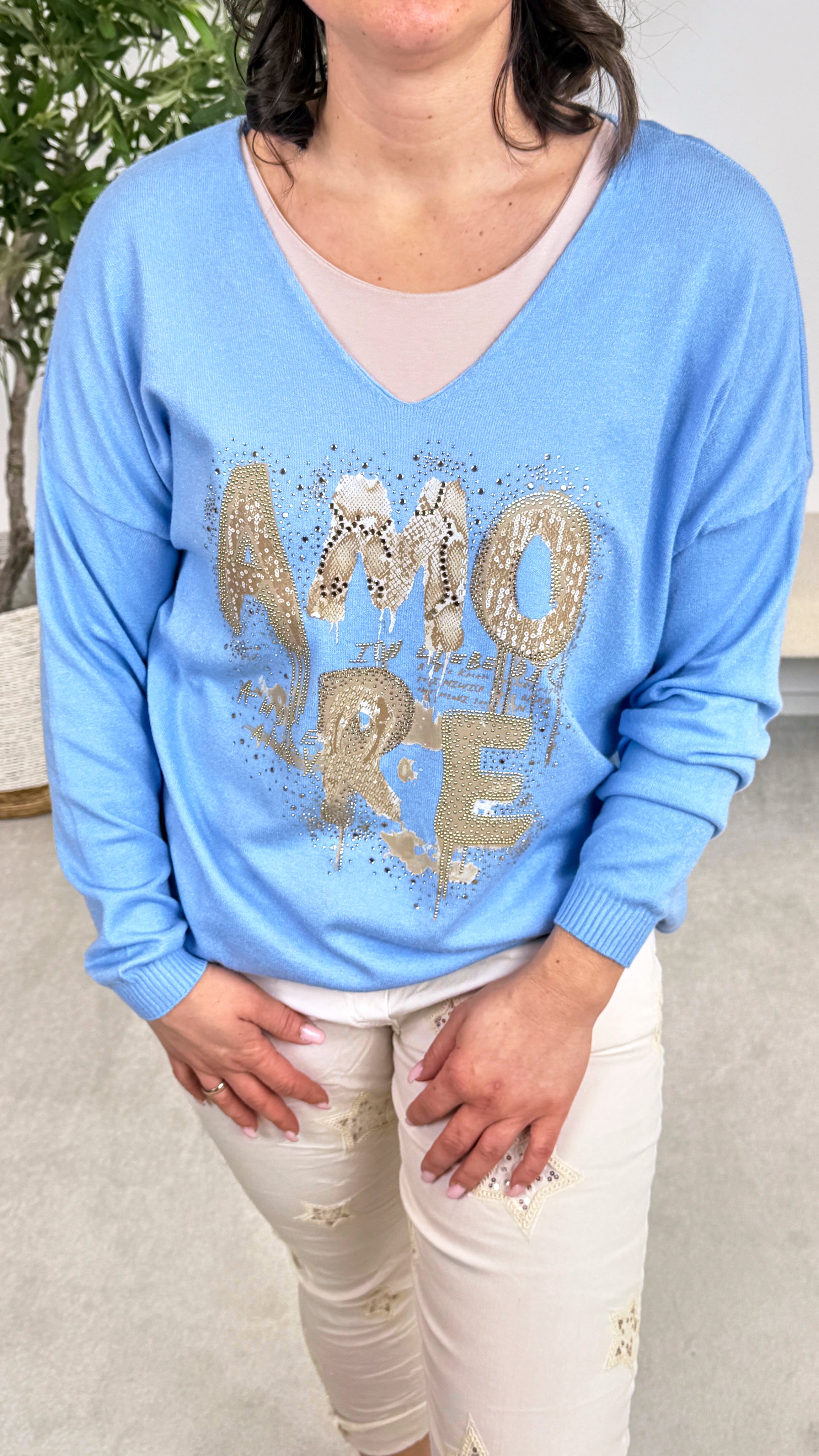 Pullover Amore Glam *Hellblau*
