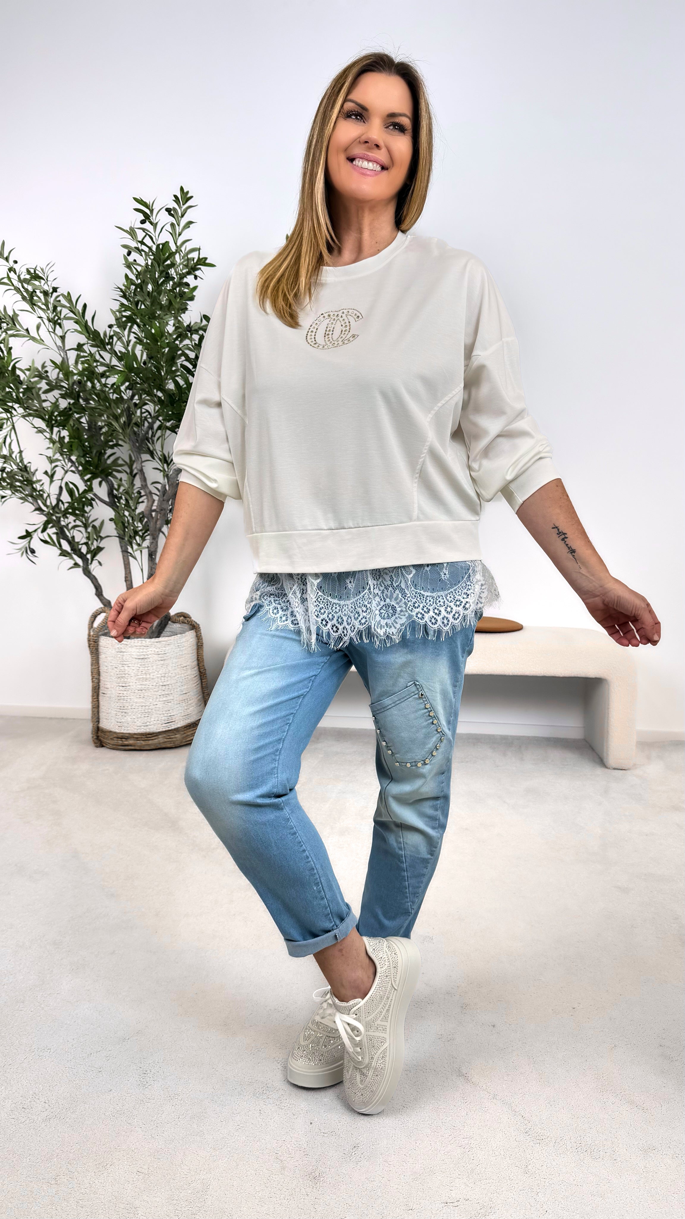 Langarmshirt Timeless Chic *Weiß*