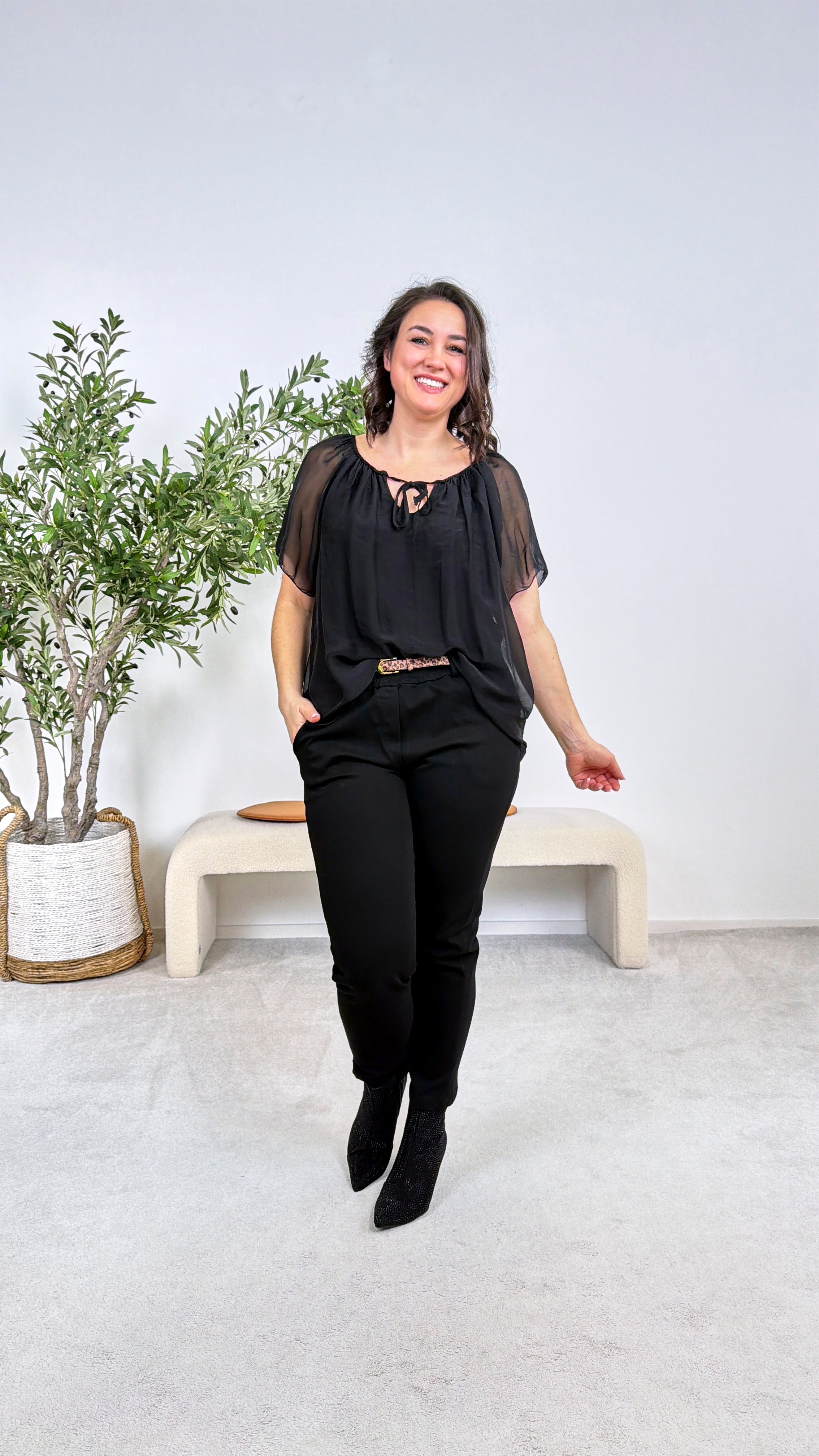 Seidenbluse Santorini *Schwarz*