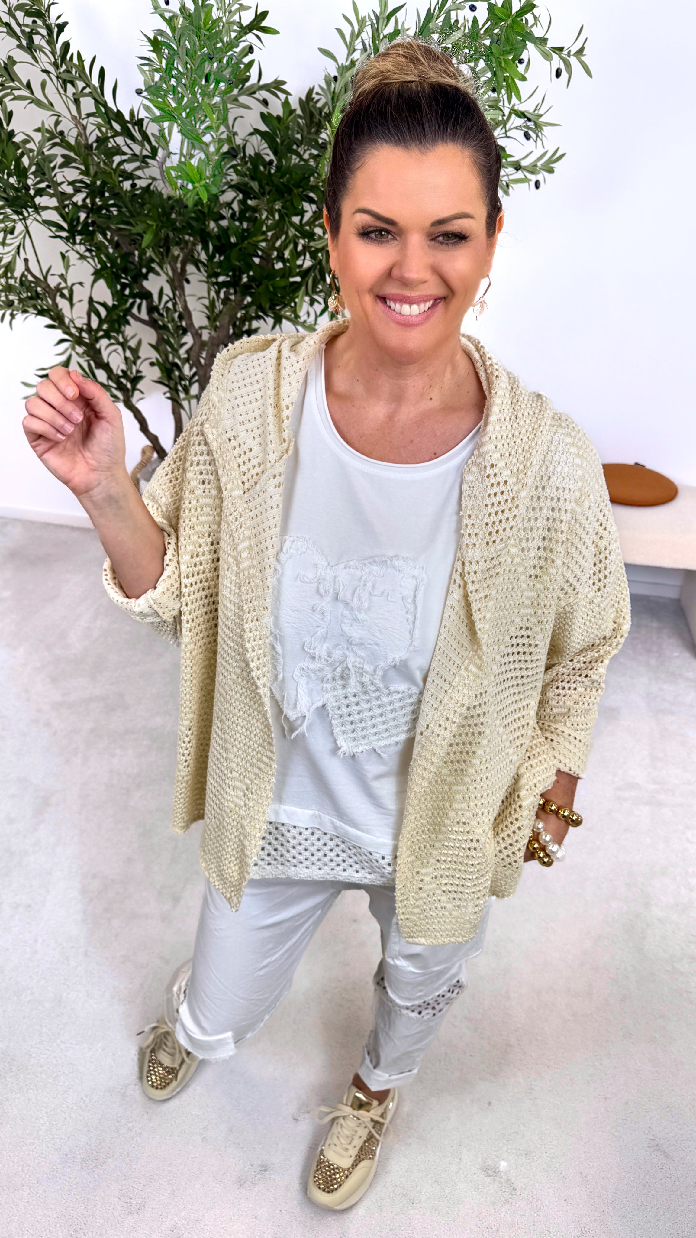 Häkel Cardigan Airy Touch *Creme*