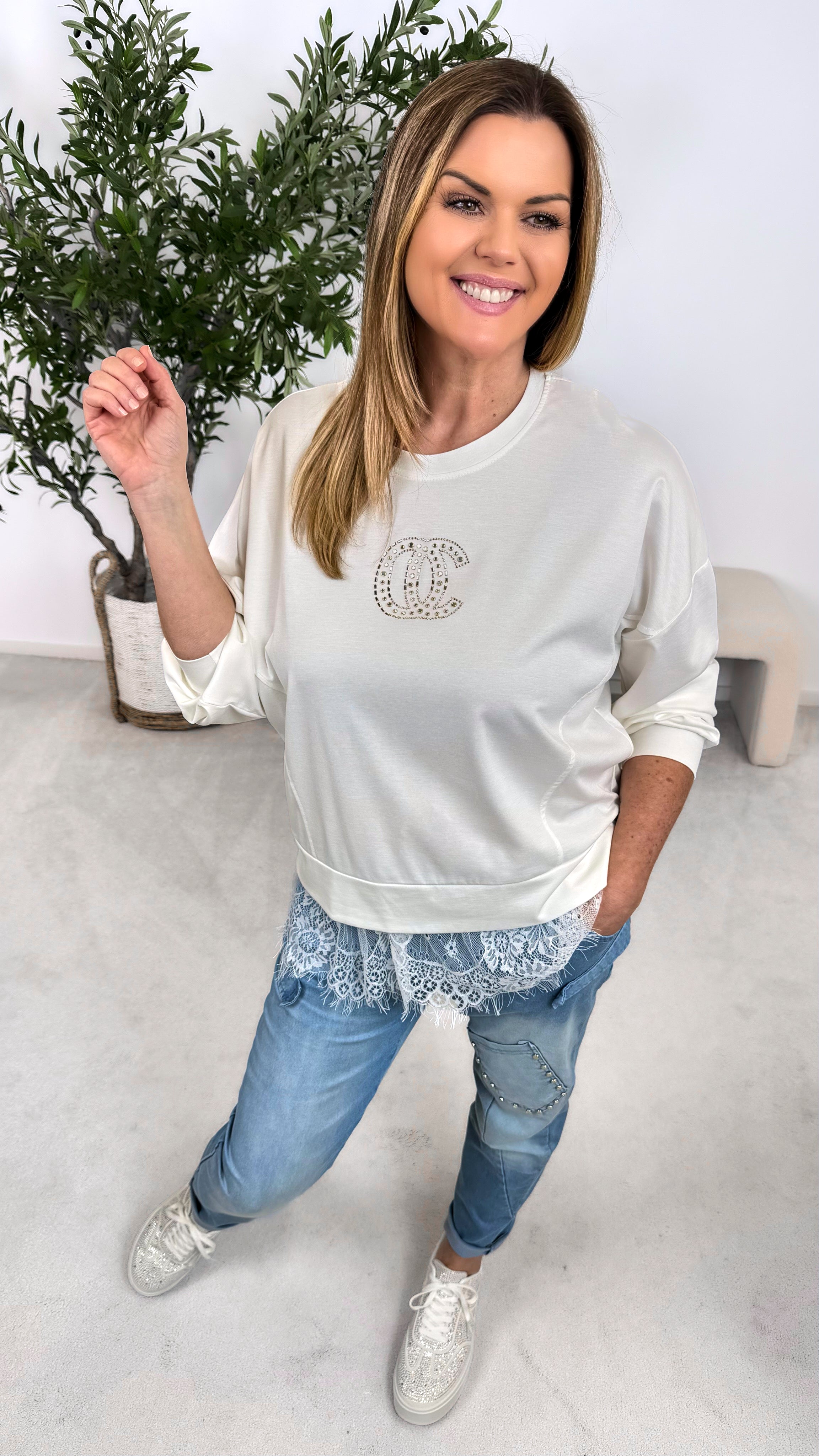 Langarmshirt Timeless Chic *Weiß*