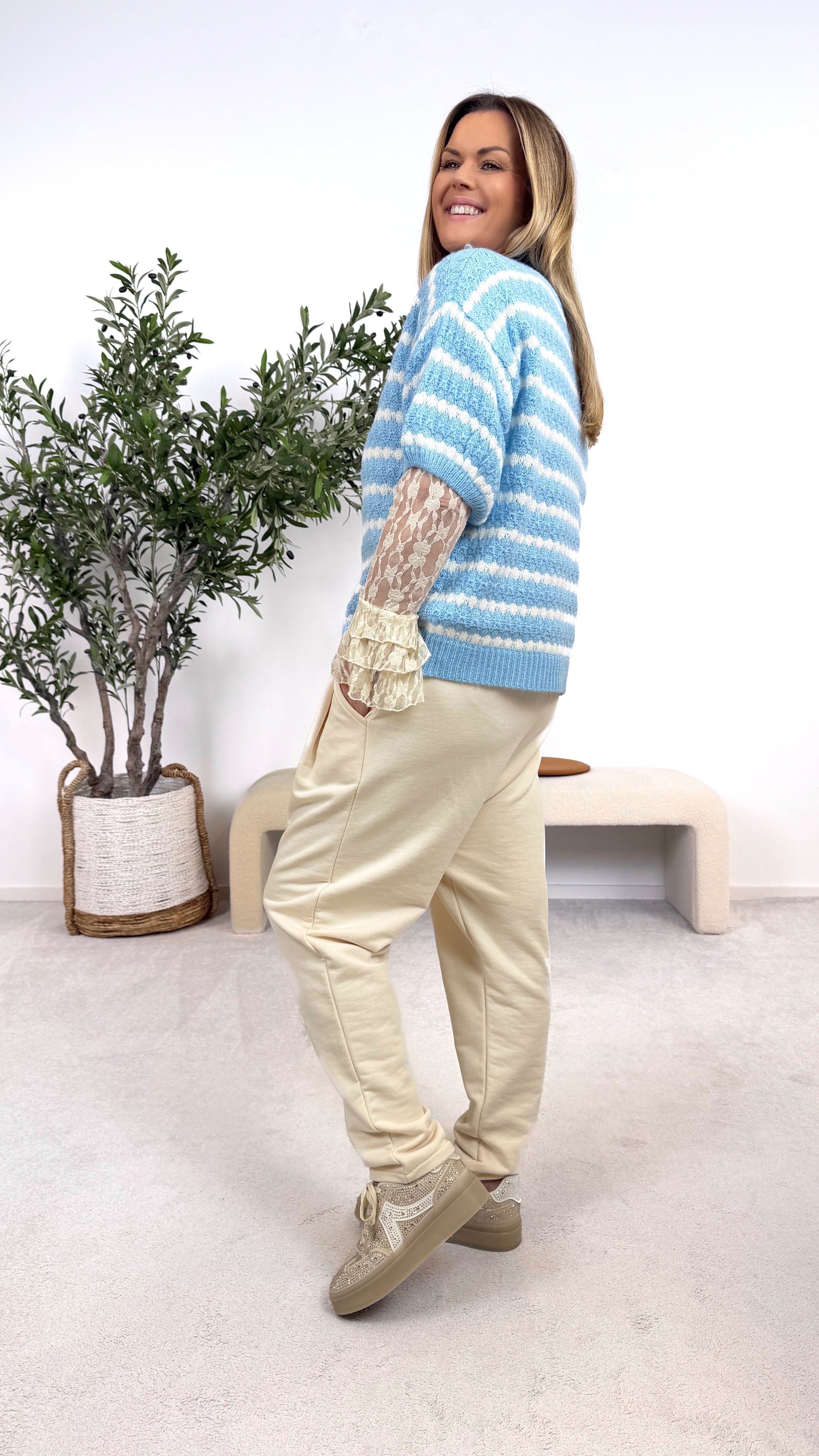 Strickshirt Sunset Pop *Hellblau*