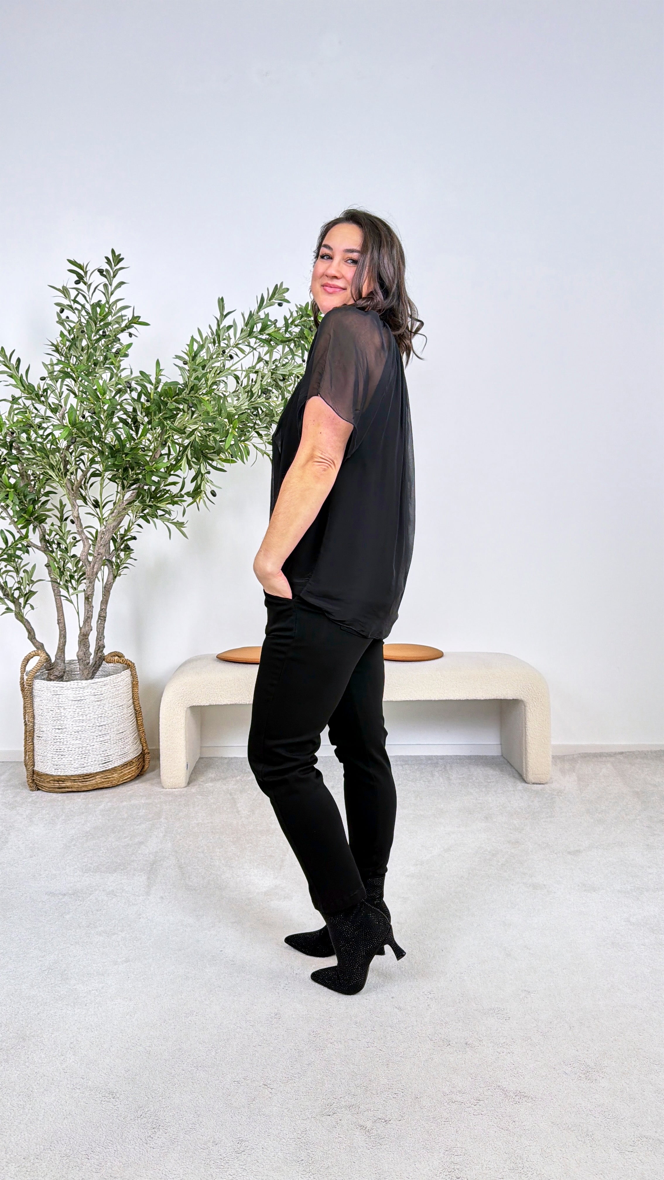 Seidenbluse Santorini *Schwarz*