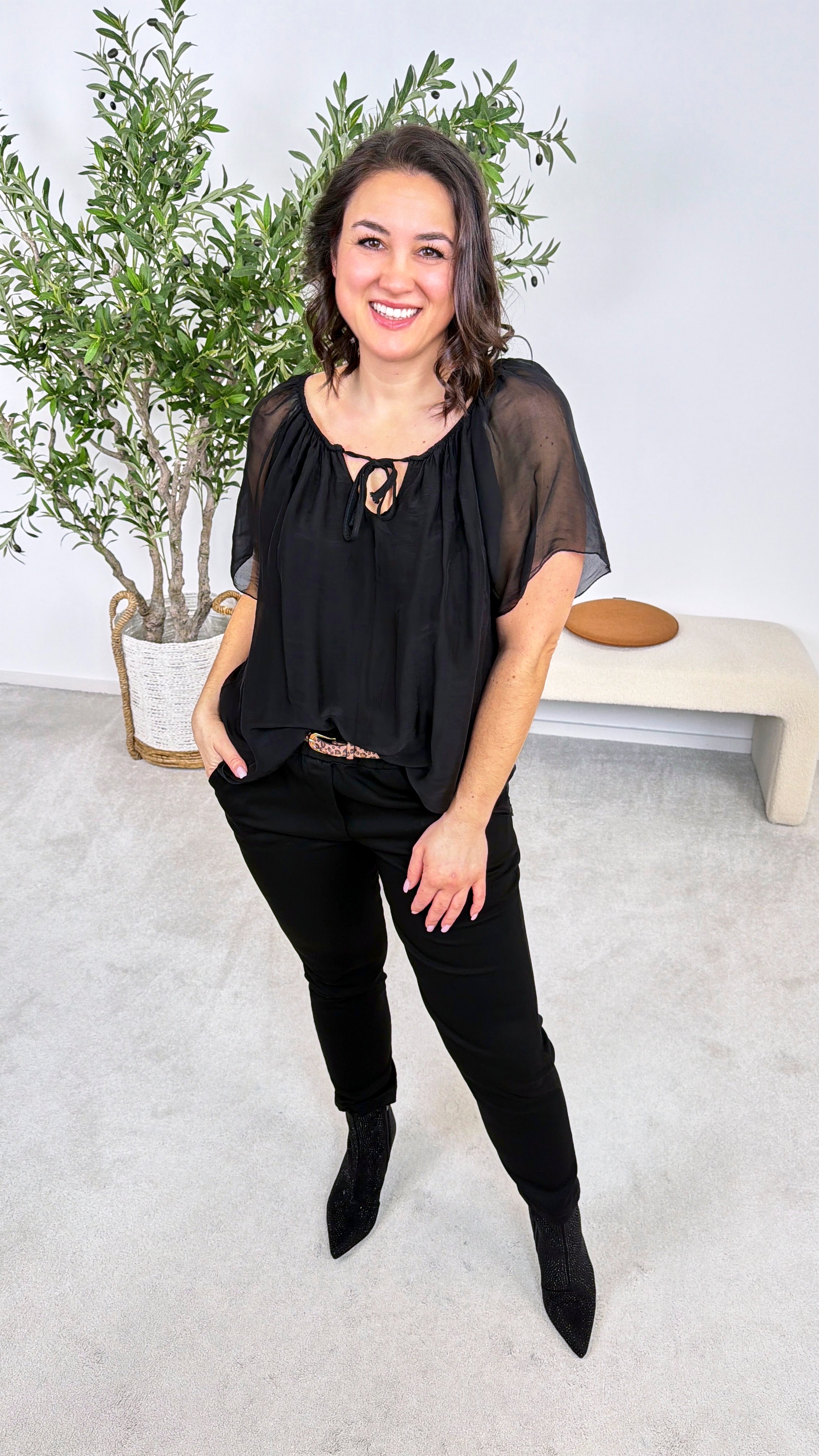 Seidenbluse Santorini *Schwarz*