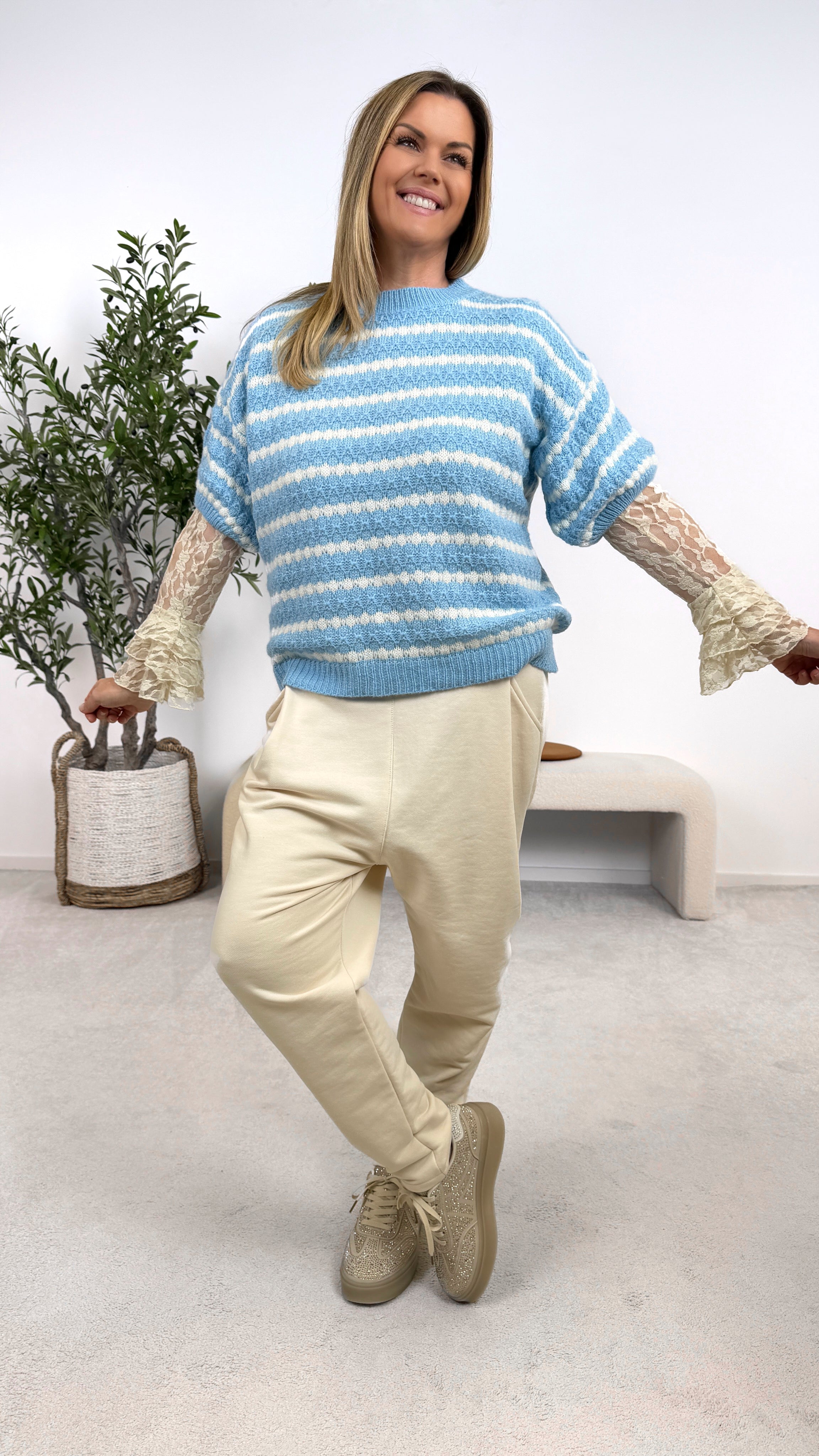 Strickshirt Sunset Pop *Hellblau*