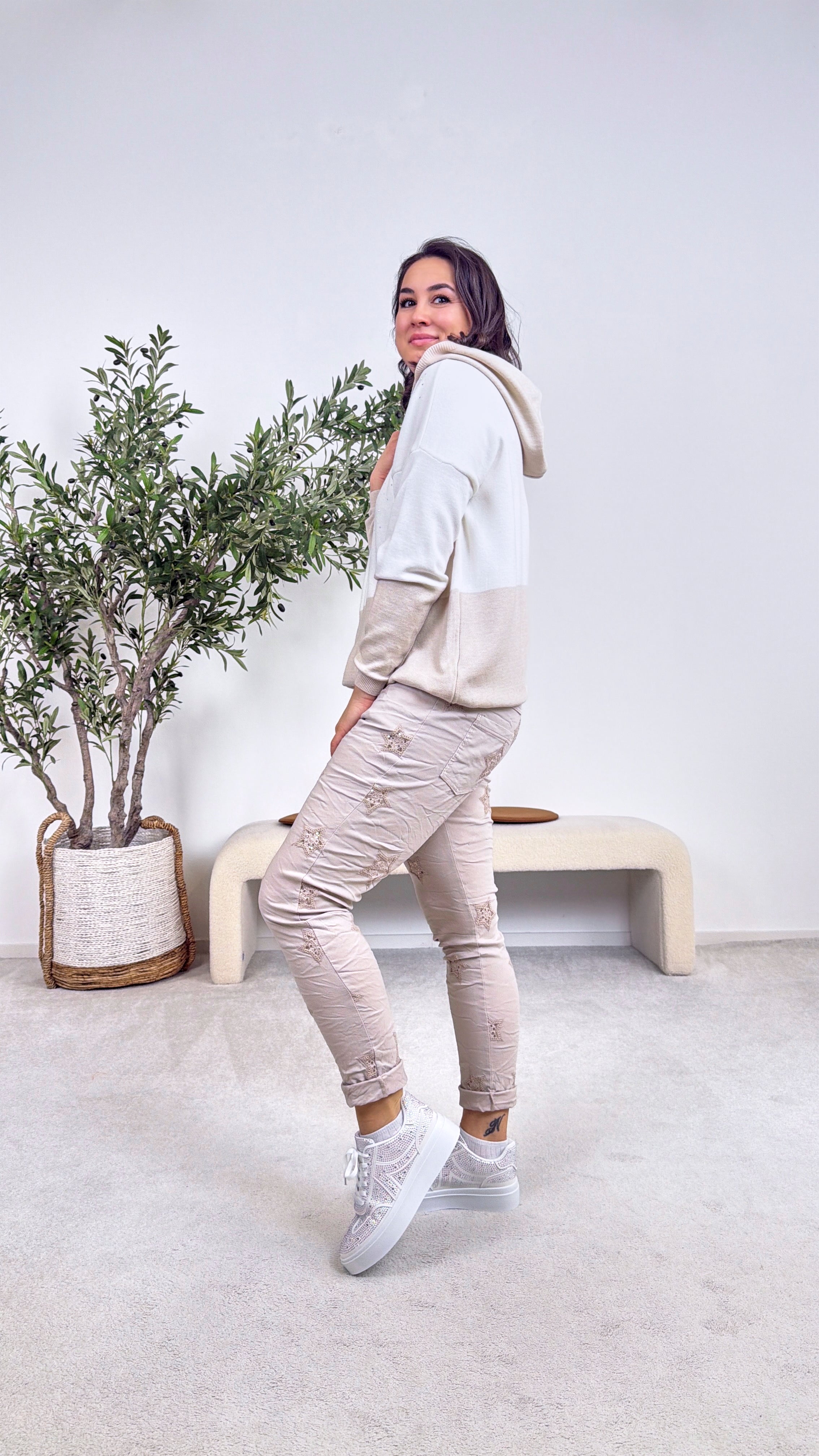 Strick-Hoodie Twinkle Knit *Beige*