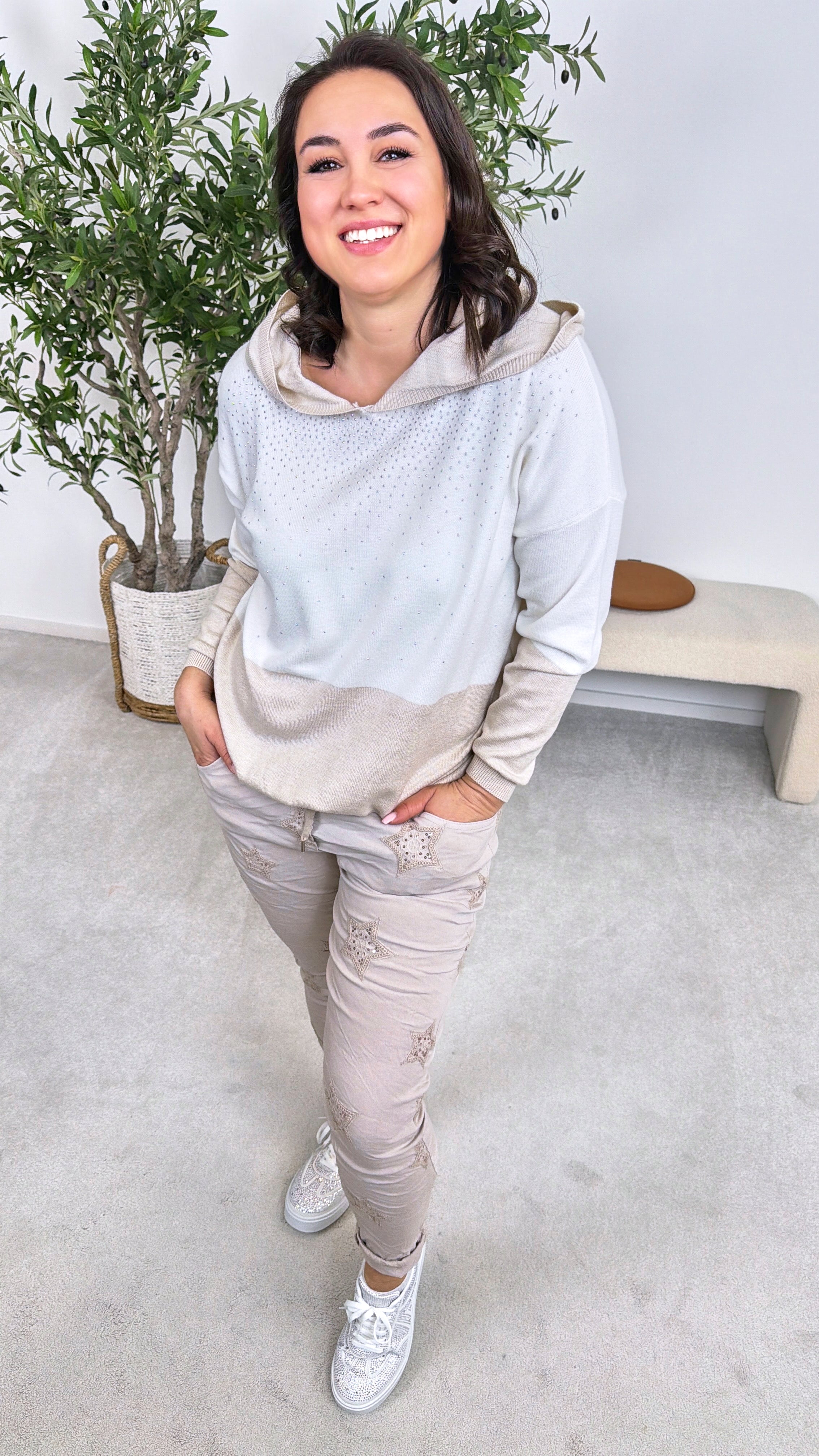 Strick-Hoodie Twinkle Knit *Beige*