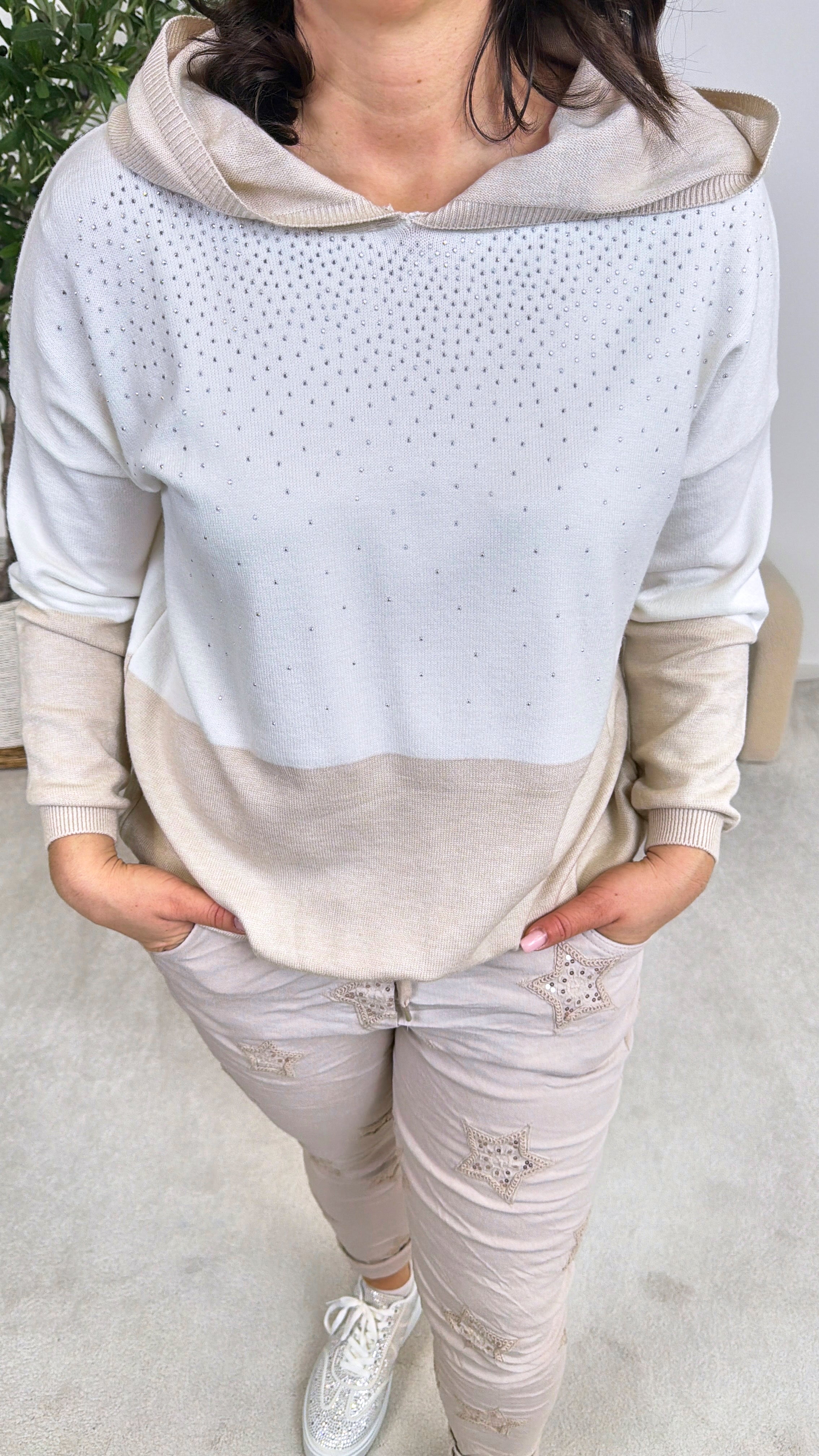 Strick-Hoodie Twinkle Knit *Beige*