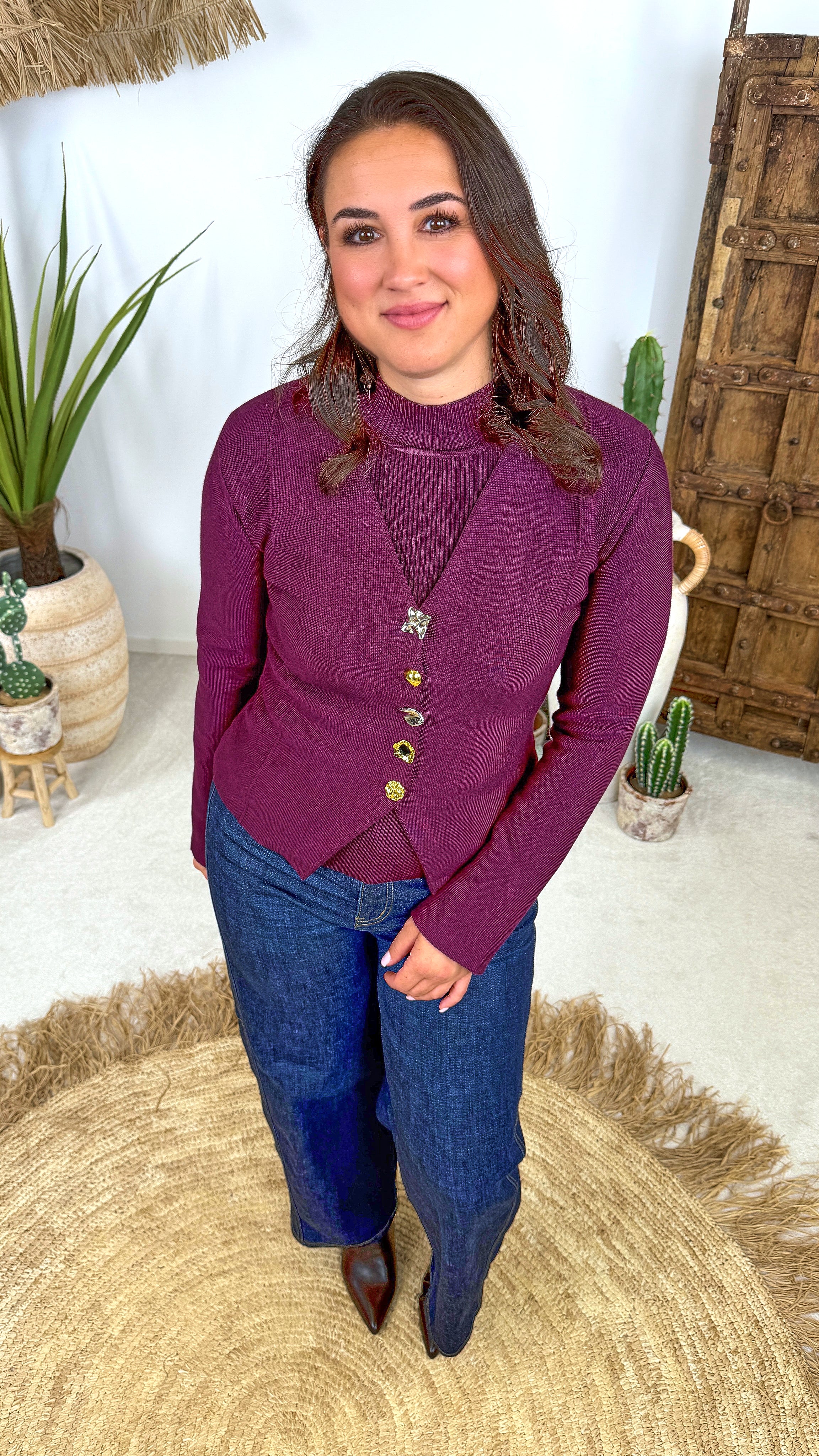 Strick-Cardigan Orinthia *Bordeaux*