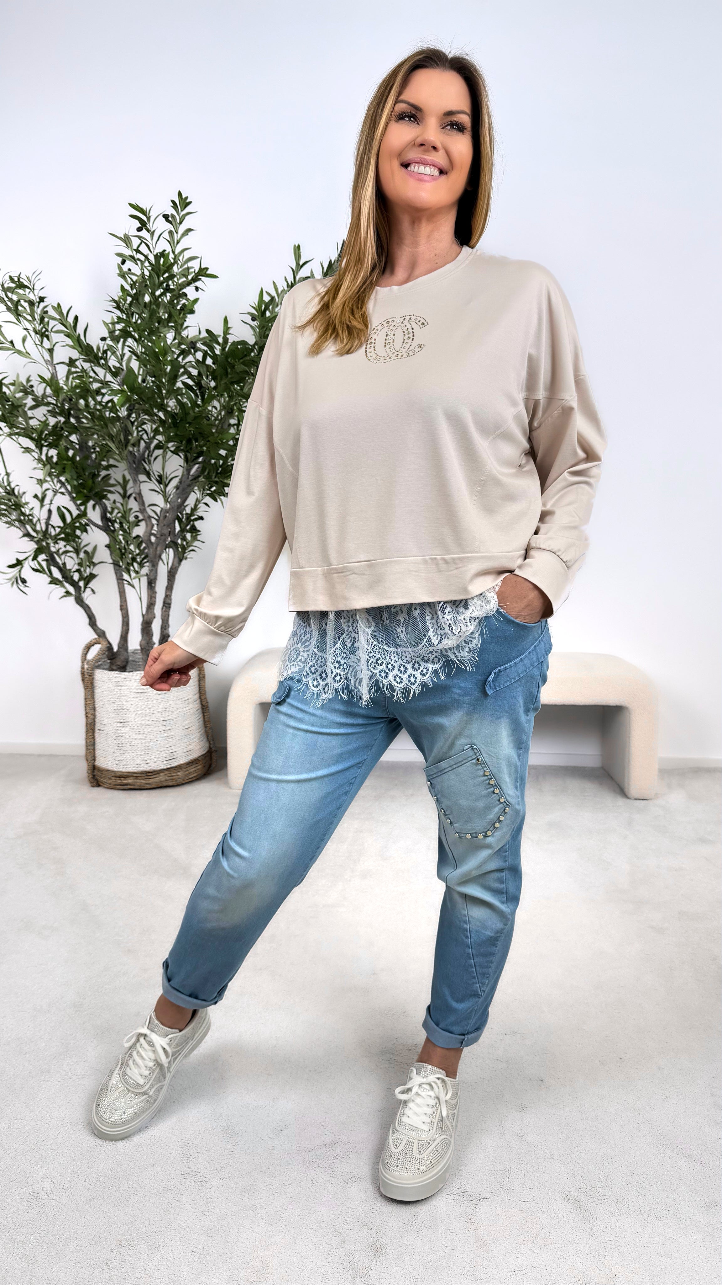 Langarmshirt Timeless Chic *Beige*