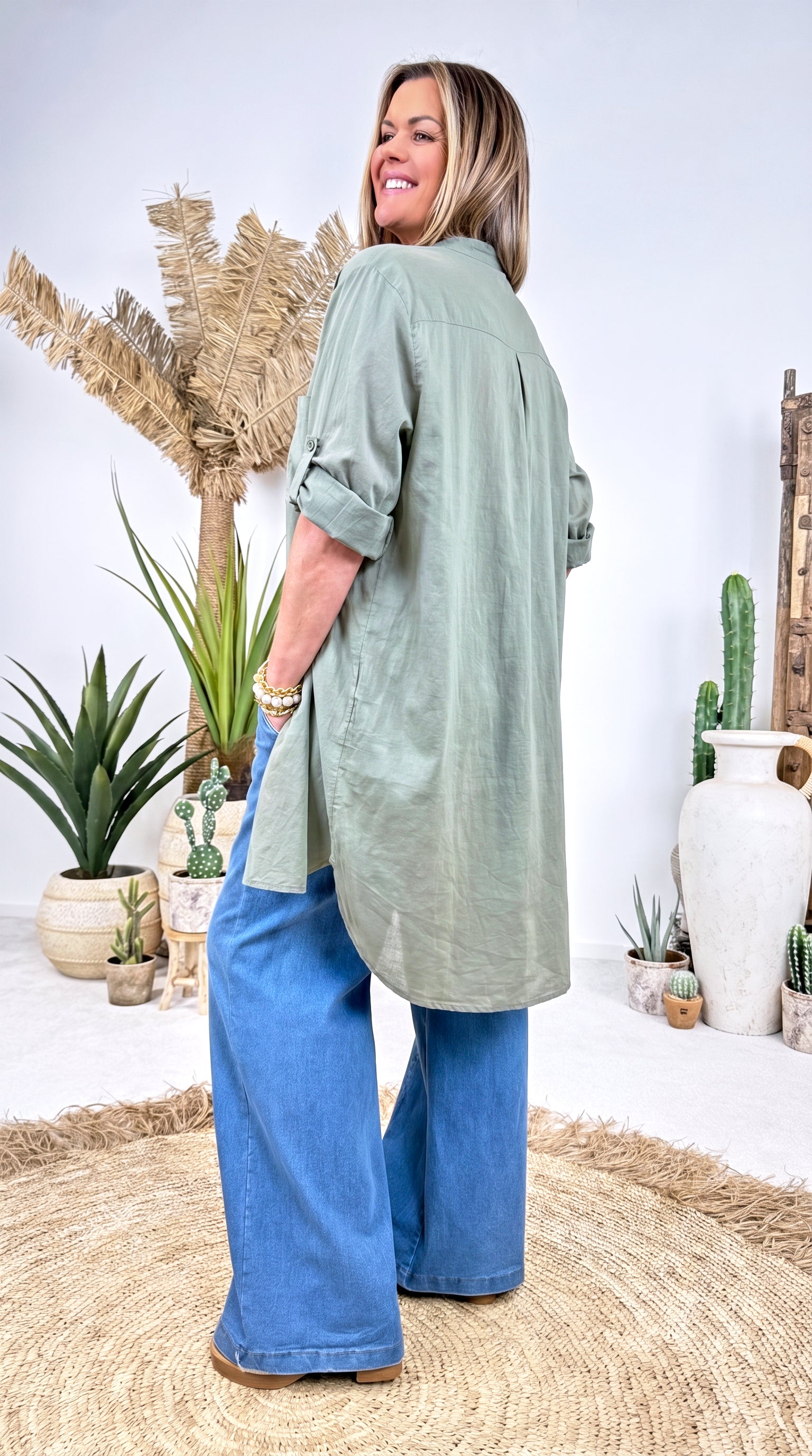 Long-Bluse Azure Mood *Khaki*