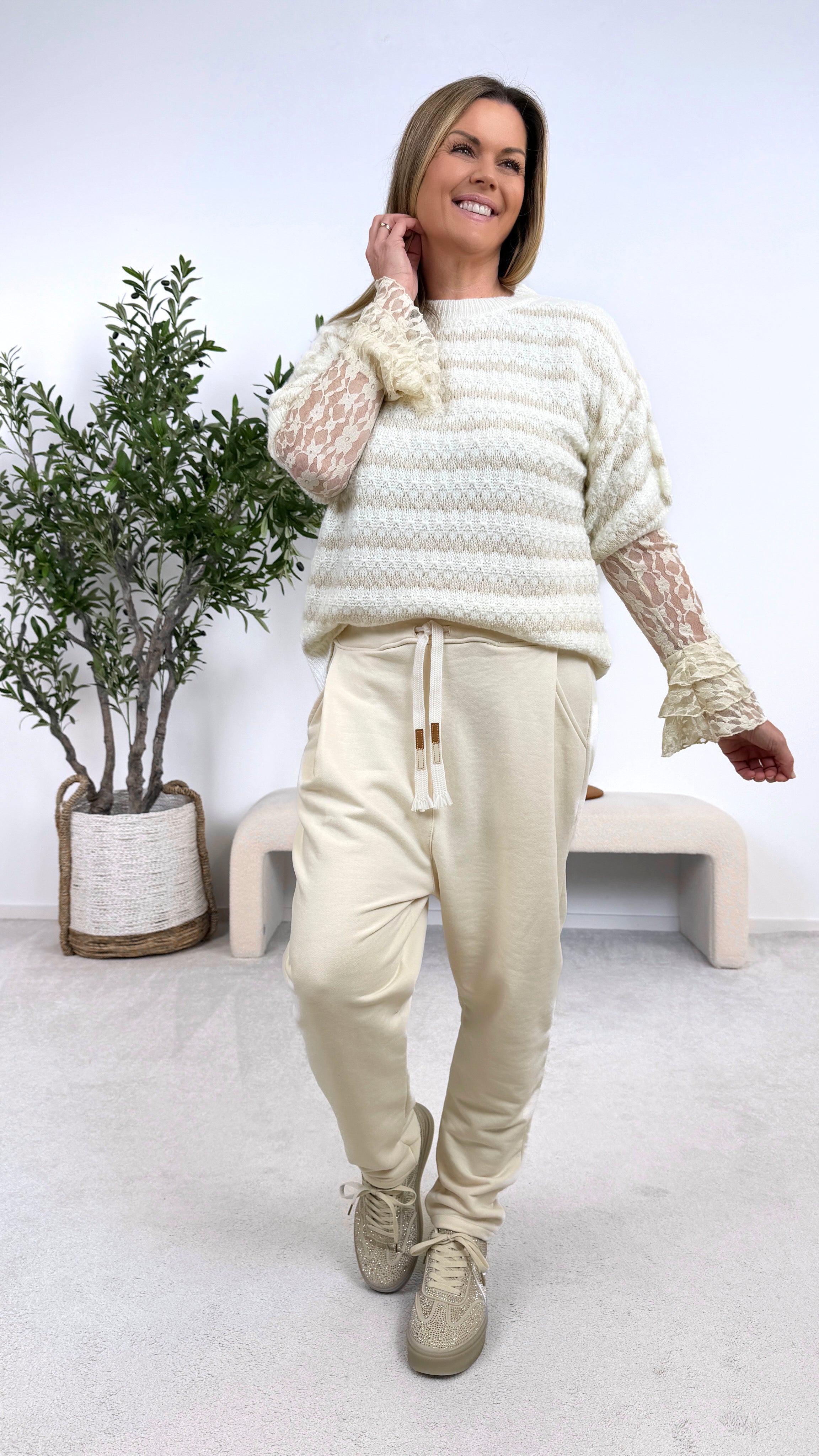 Strickshirt Sunset Pop *Weiß*