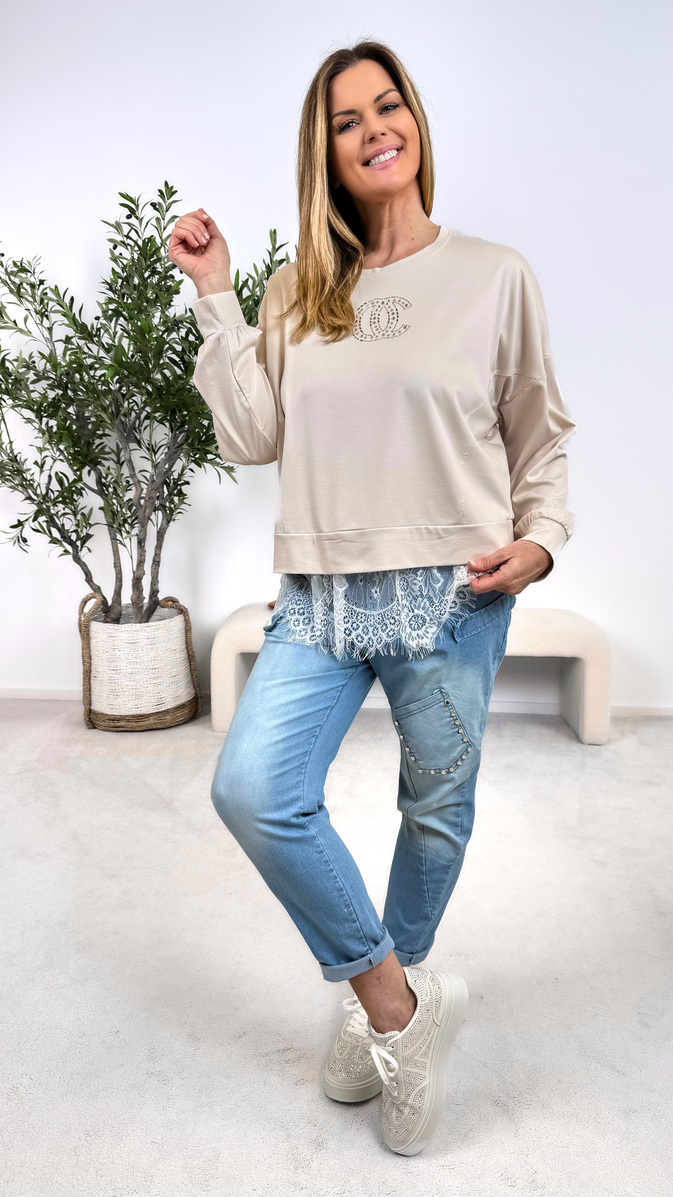 Langarmshirt Timeless Chic *Beige*