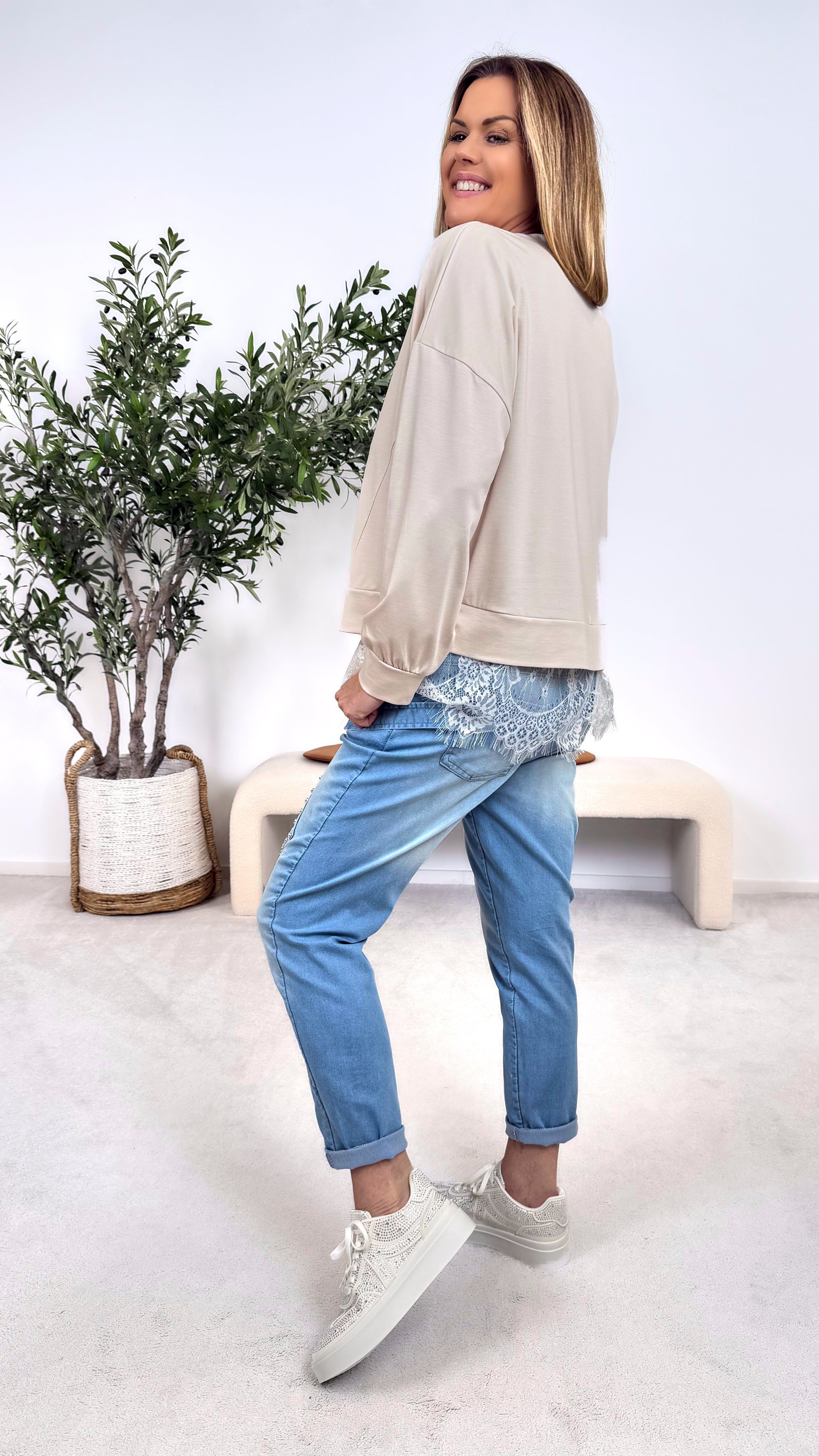 Langarmshirt Timeless Chic *Beige*