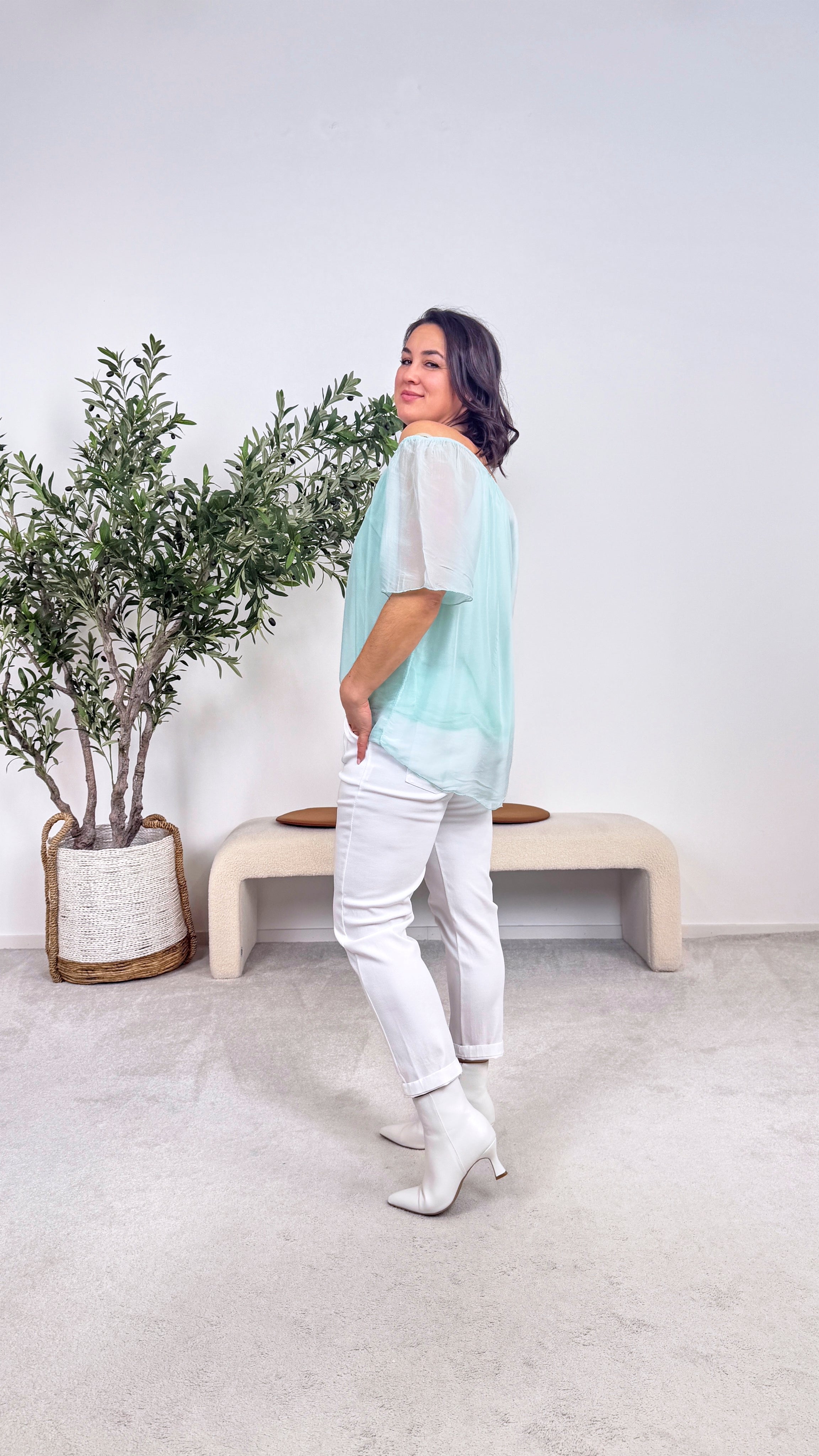 Seidenbluse Santorini *Mint*