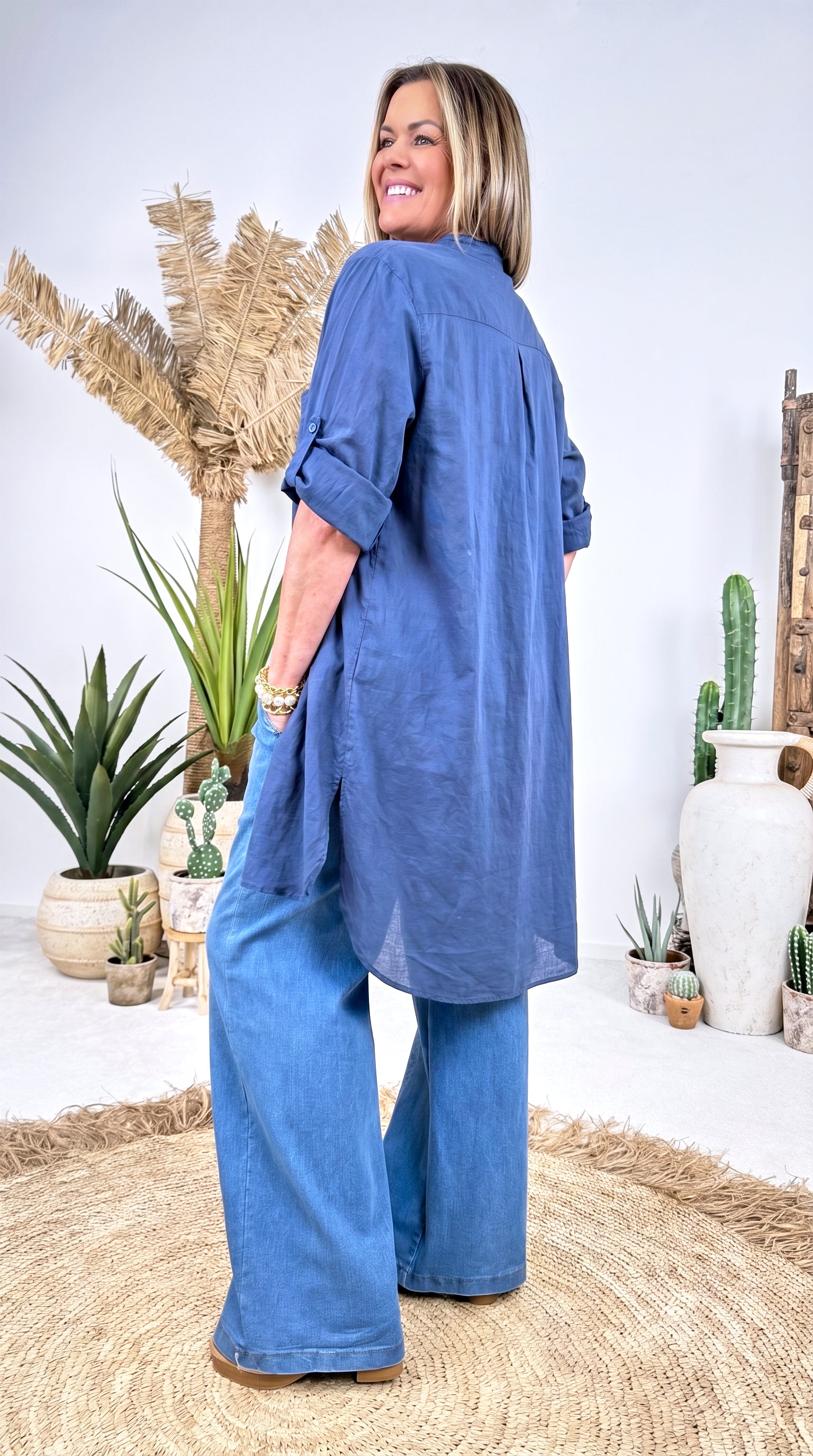 Long-Bluse Azure Mood *Dunkelblau*
