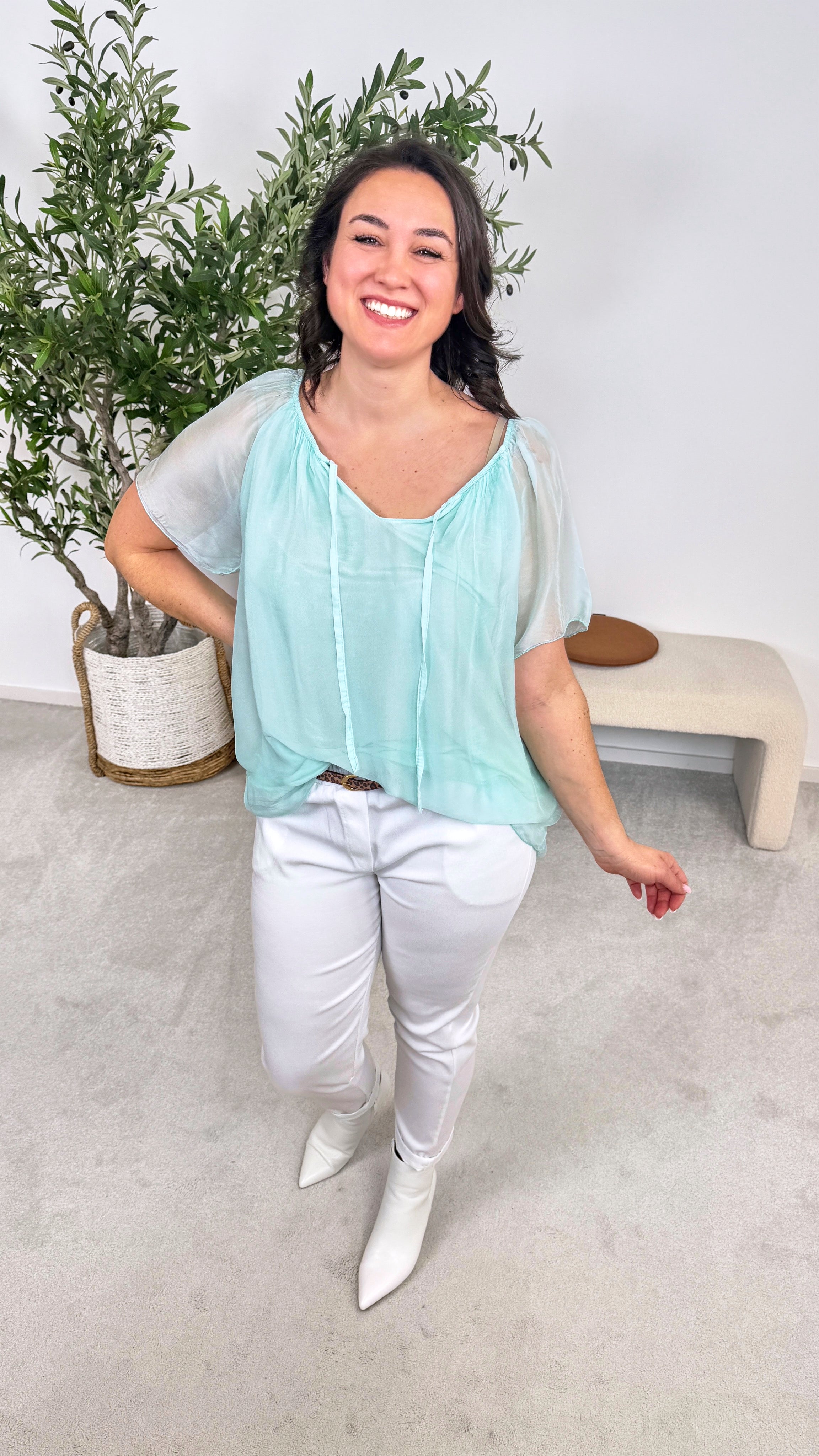 Seidenbluse Santorini *Mint*