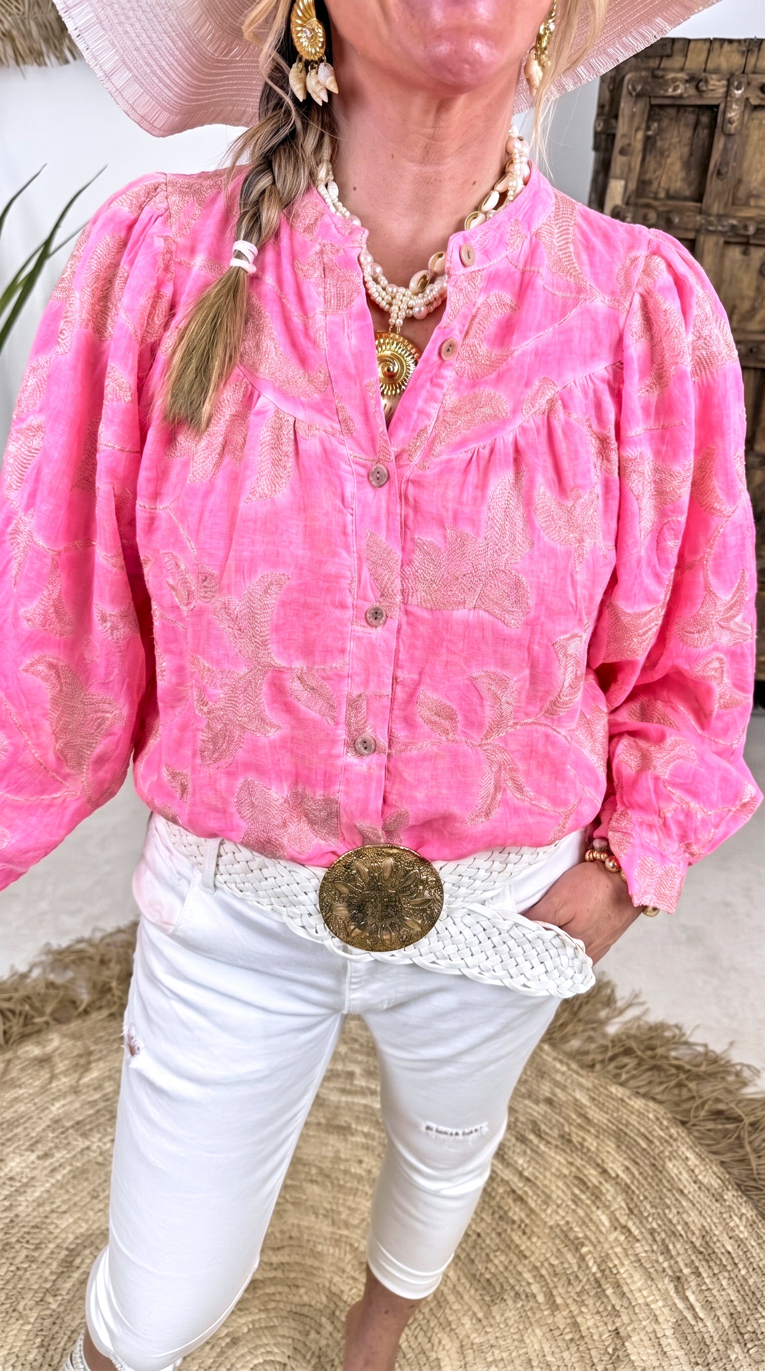 Bluse Golden Sand *Neon Pink*