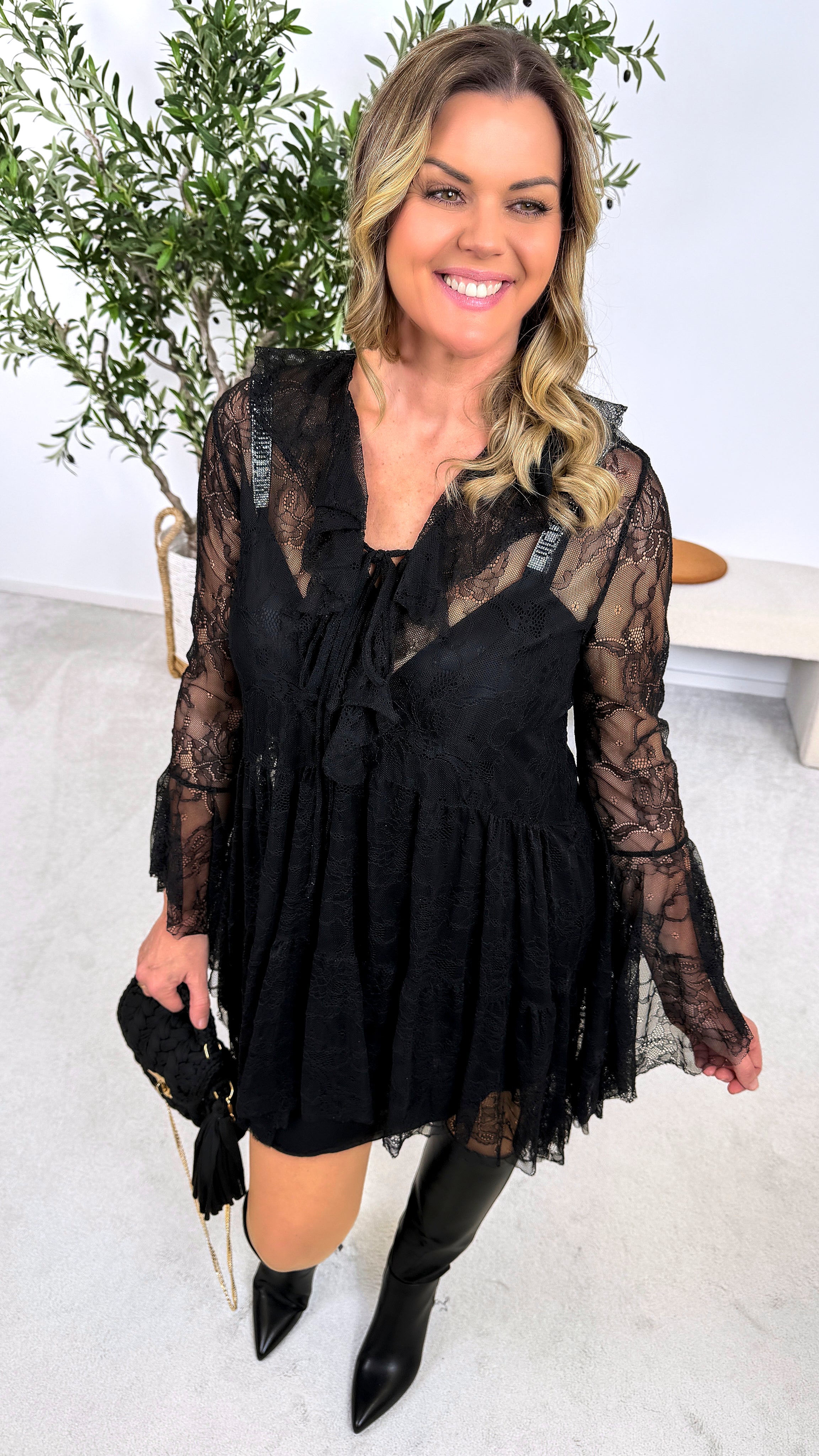 Tunika-Kleid Royal Lace *Schwarz*