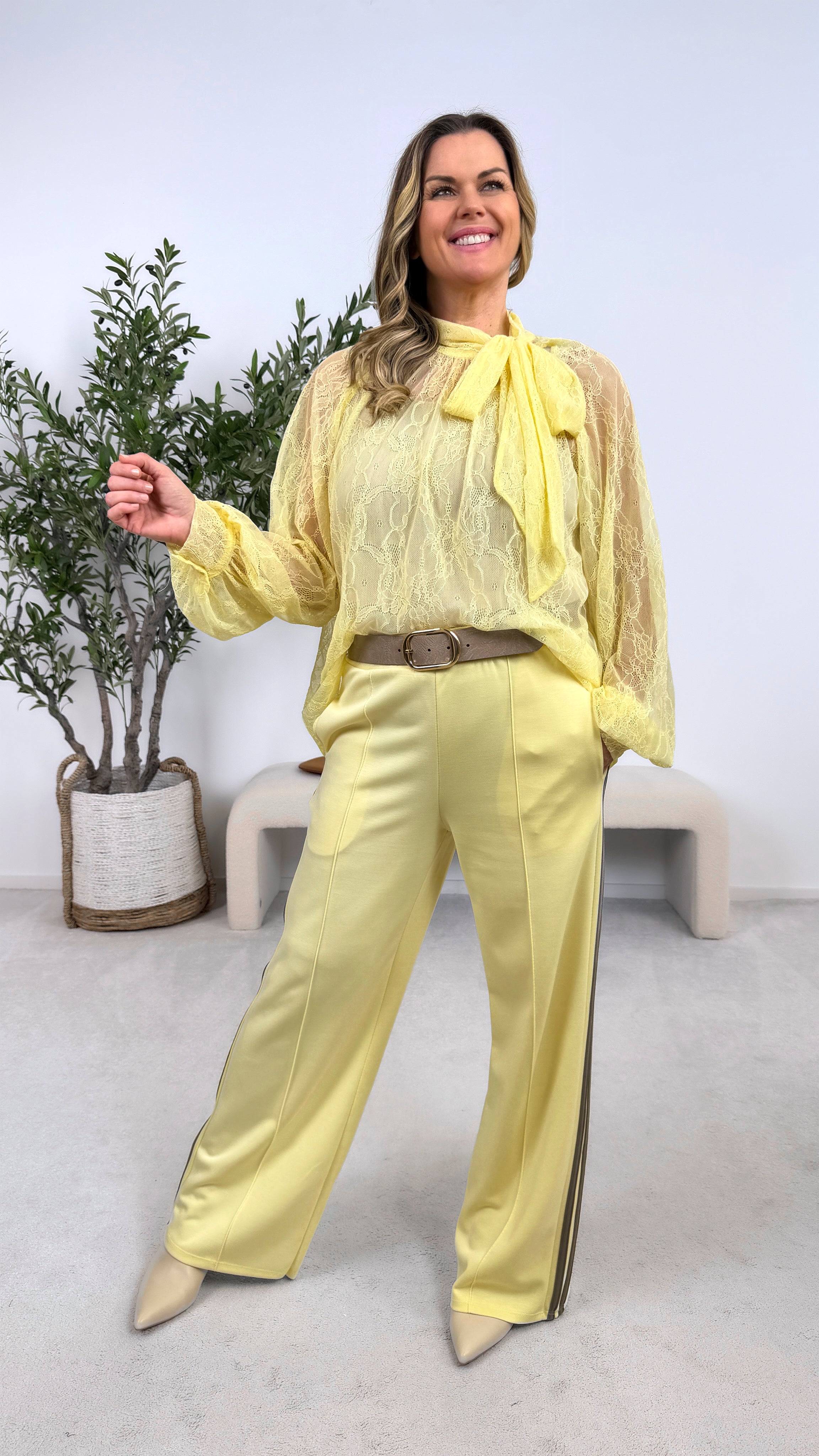 Bluse Romantic Overlay *Gelb*