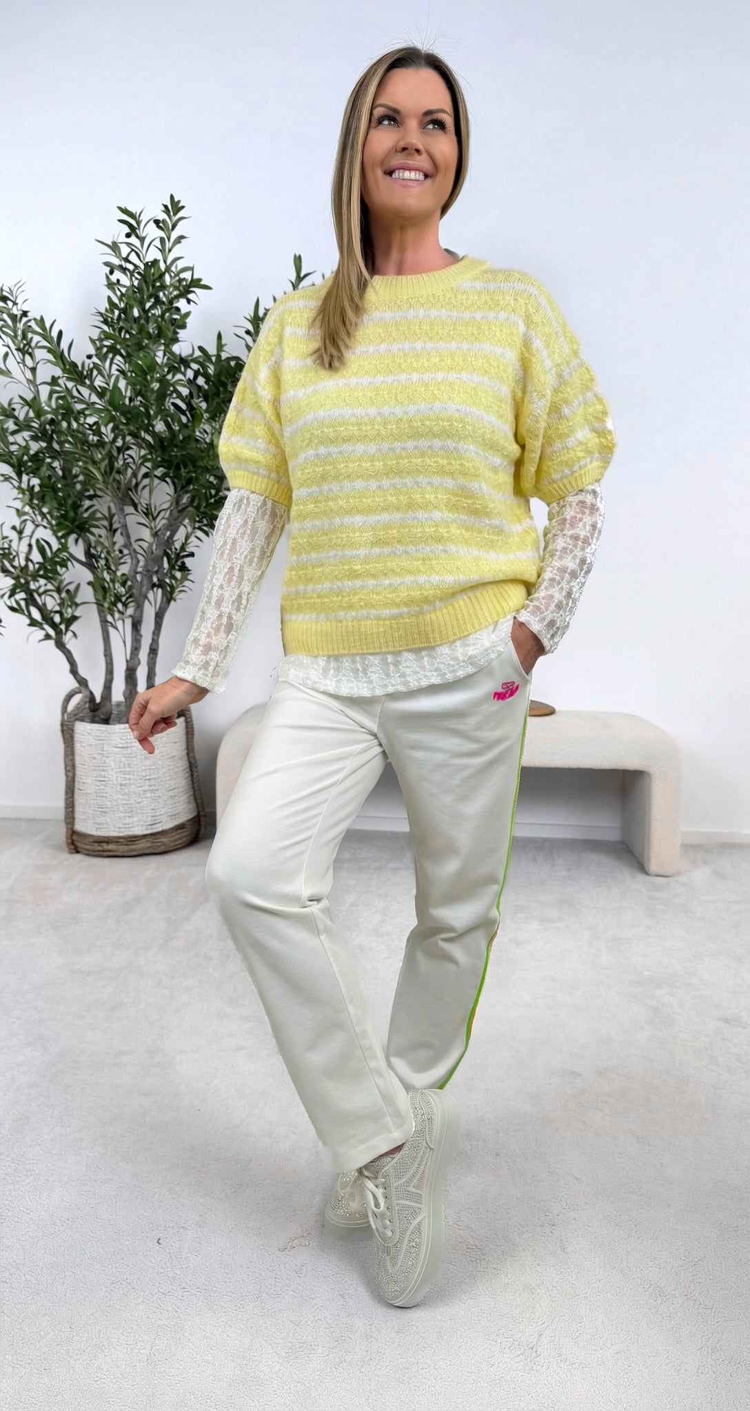 Strickshirt Sunset Pop *Gelb*