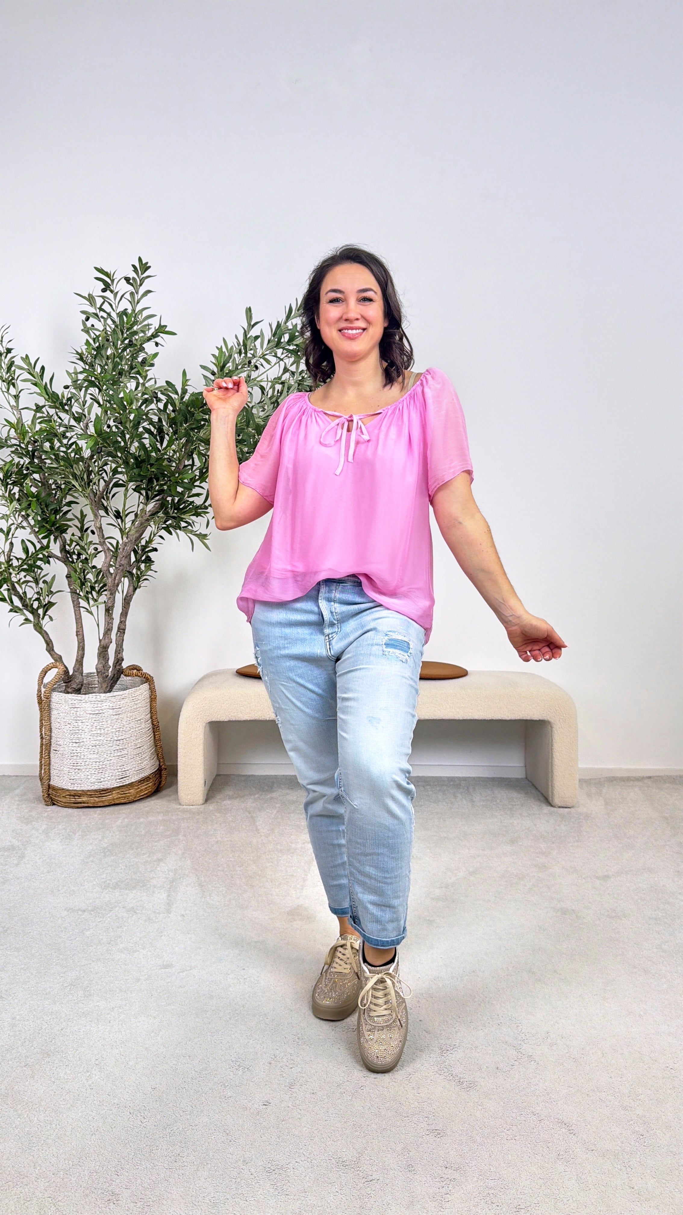 Seidenbluse Santorini *Babypink*