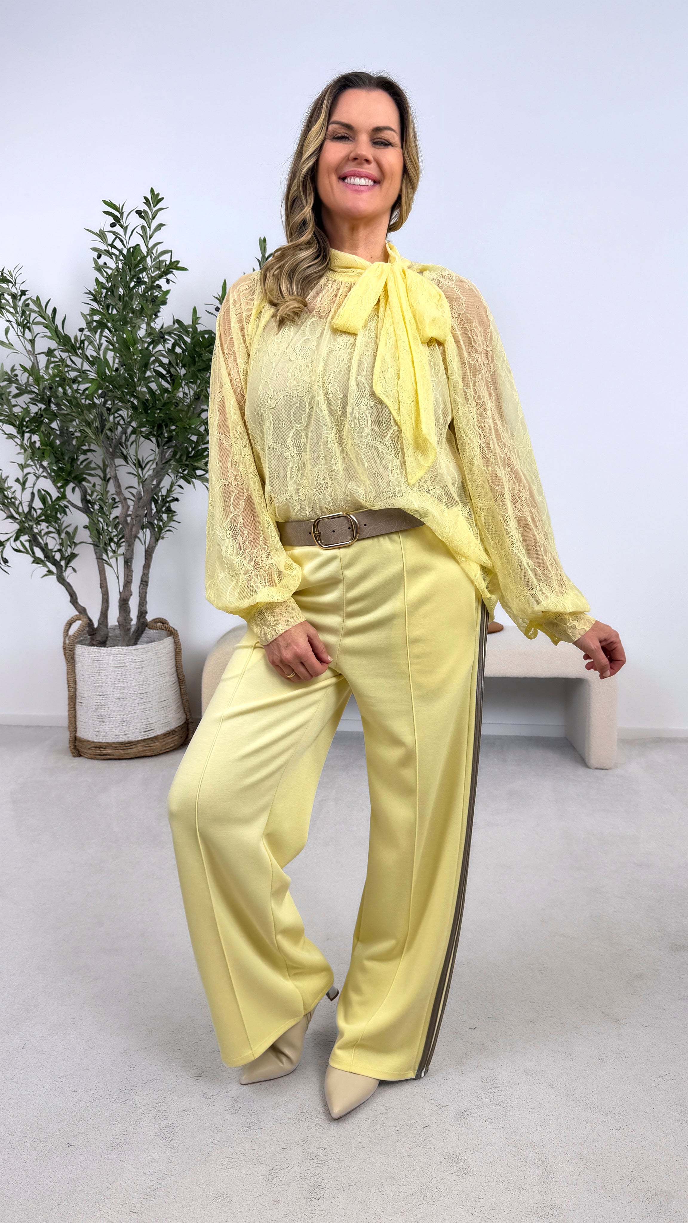 Bluse Romantic Overlay *Gelb*