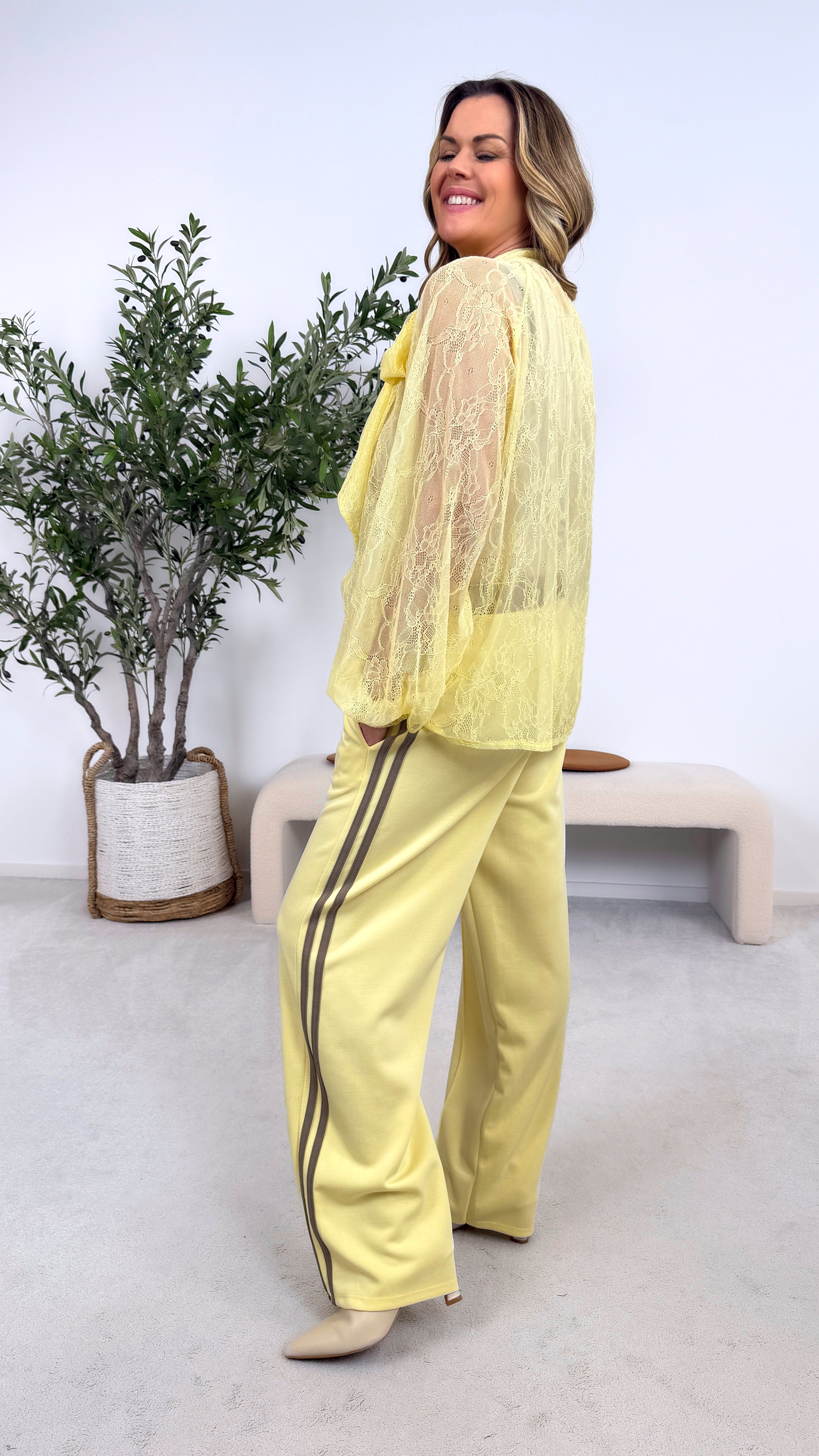 Bluse Romantic Overlay *Gelb*