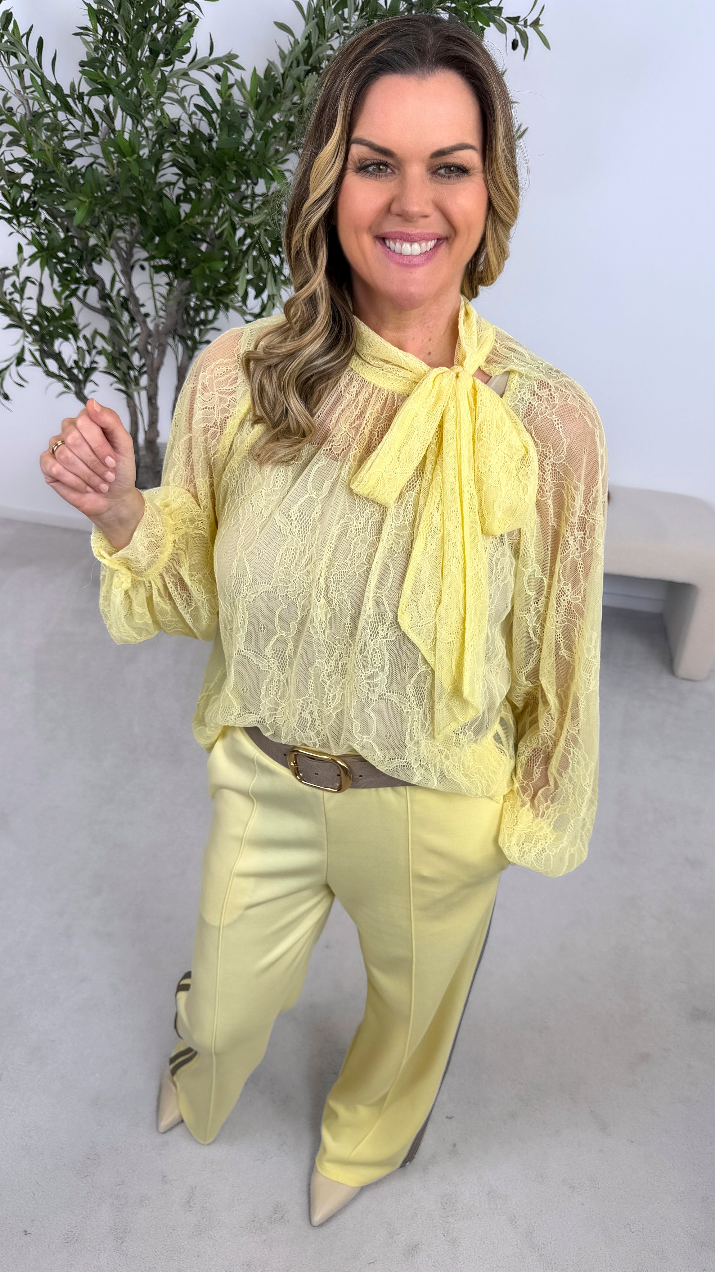 Bluse Romantic Overlay *Gelb*