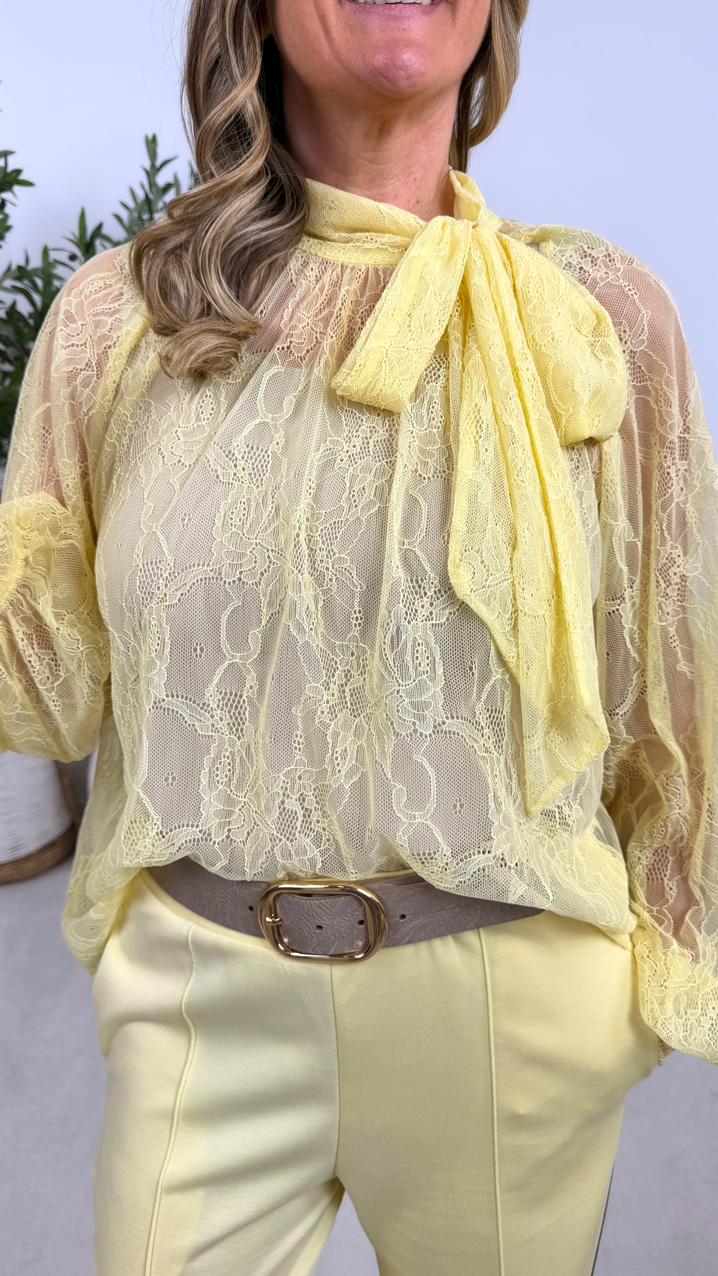 Bluse Romantic Overlay *Gelb*