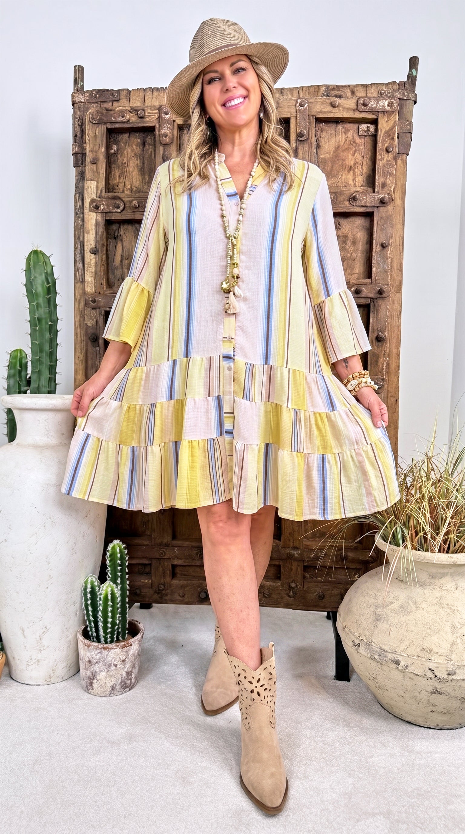 Tunika Kleid Sunny Stripes *Gelb*