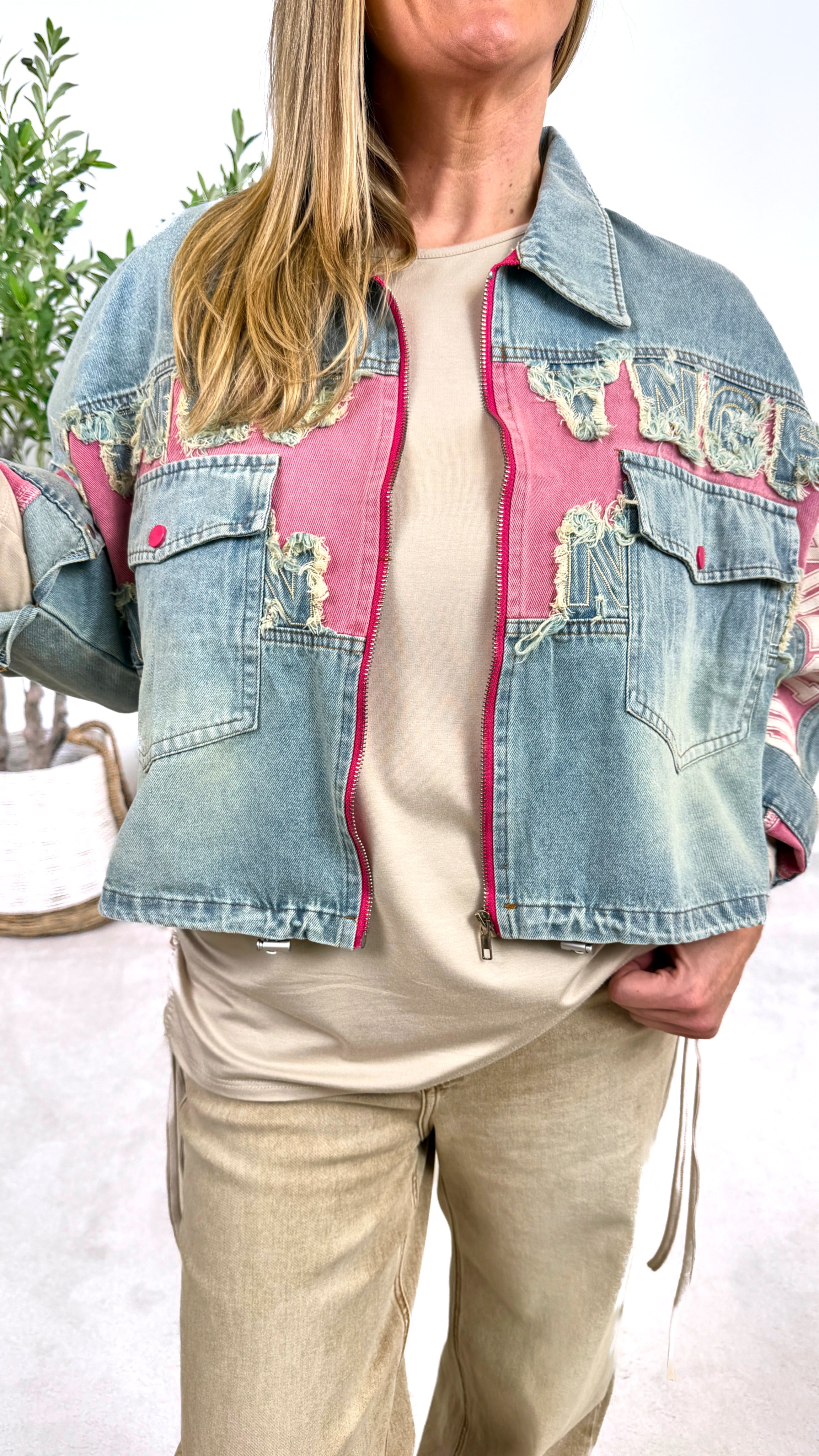 Jeansjacke Pink Rockstar