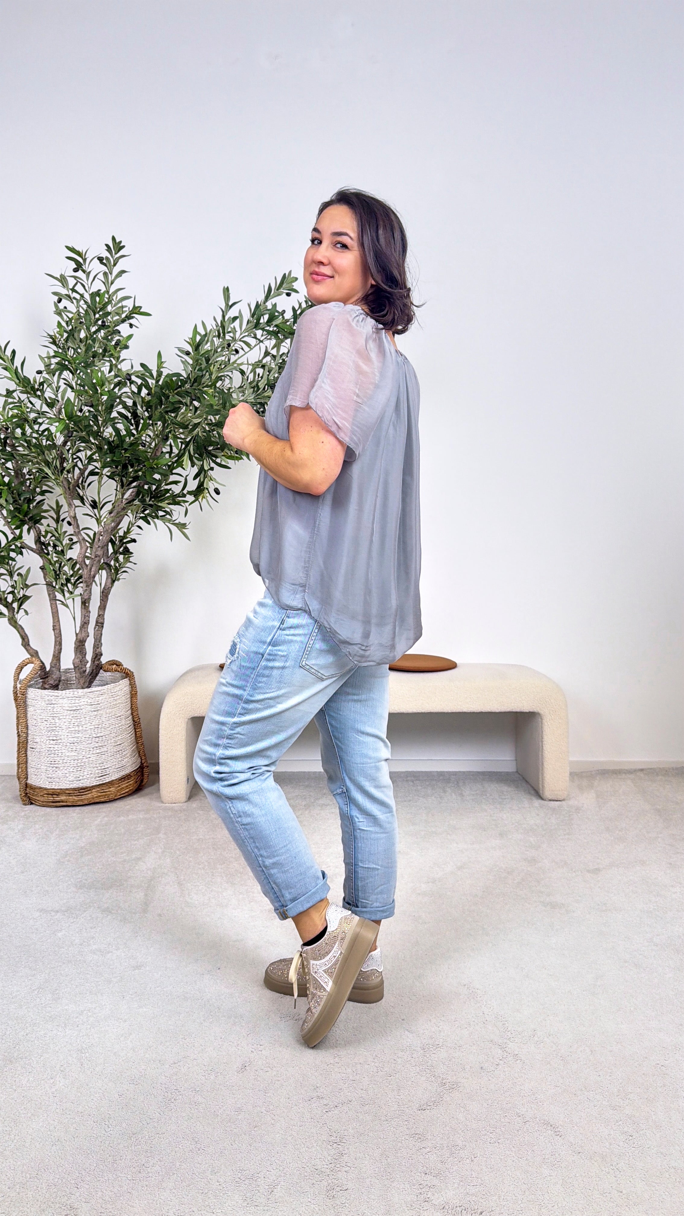 Seidenbluse Santorini *Grau*