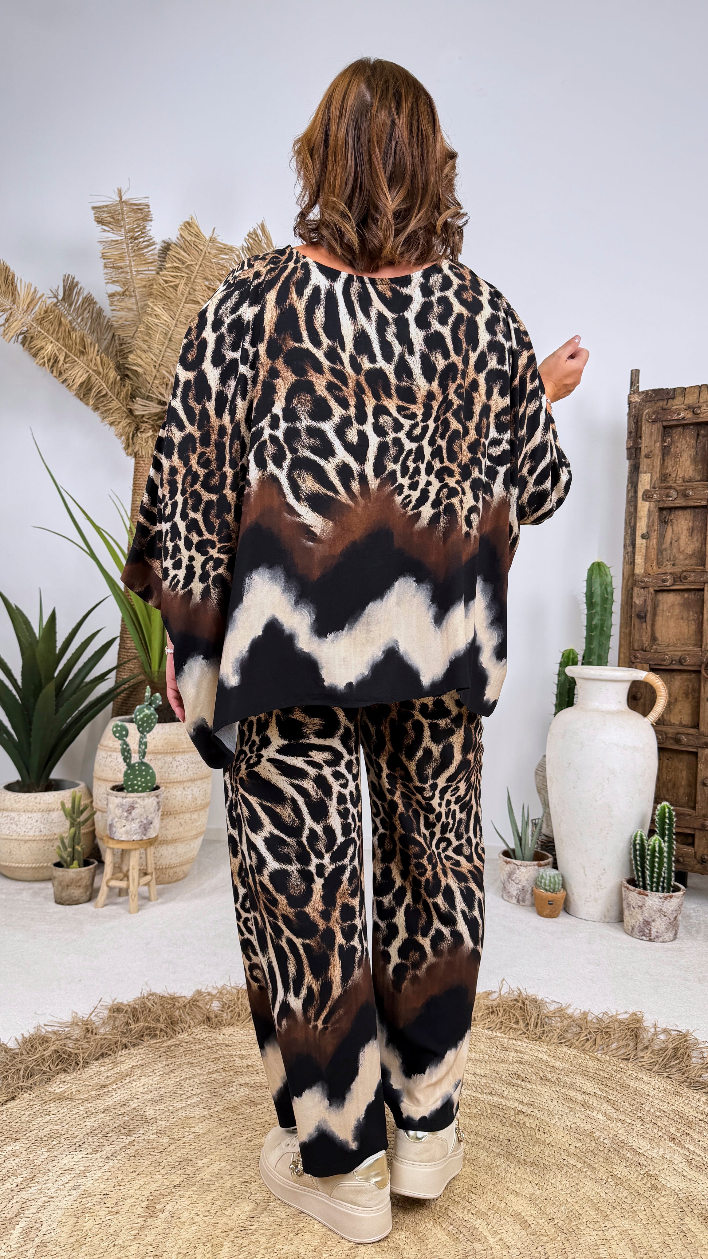 Blusenshirt Mingei *Camel/Schwarz*