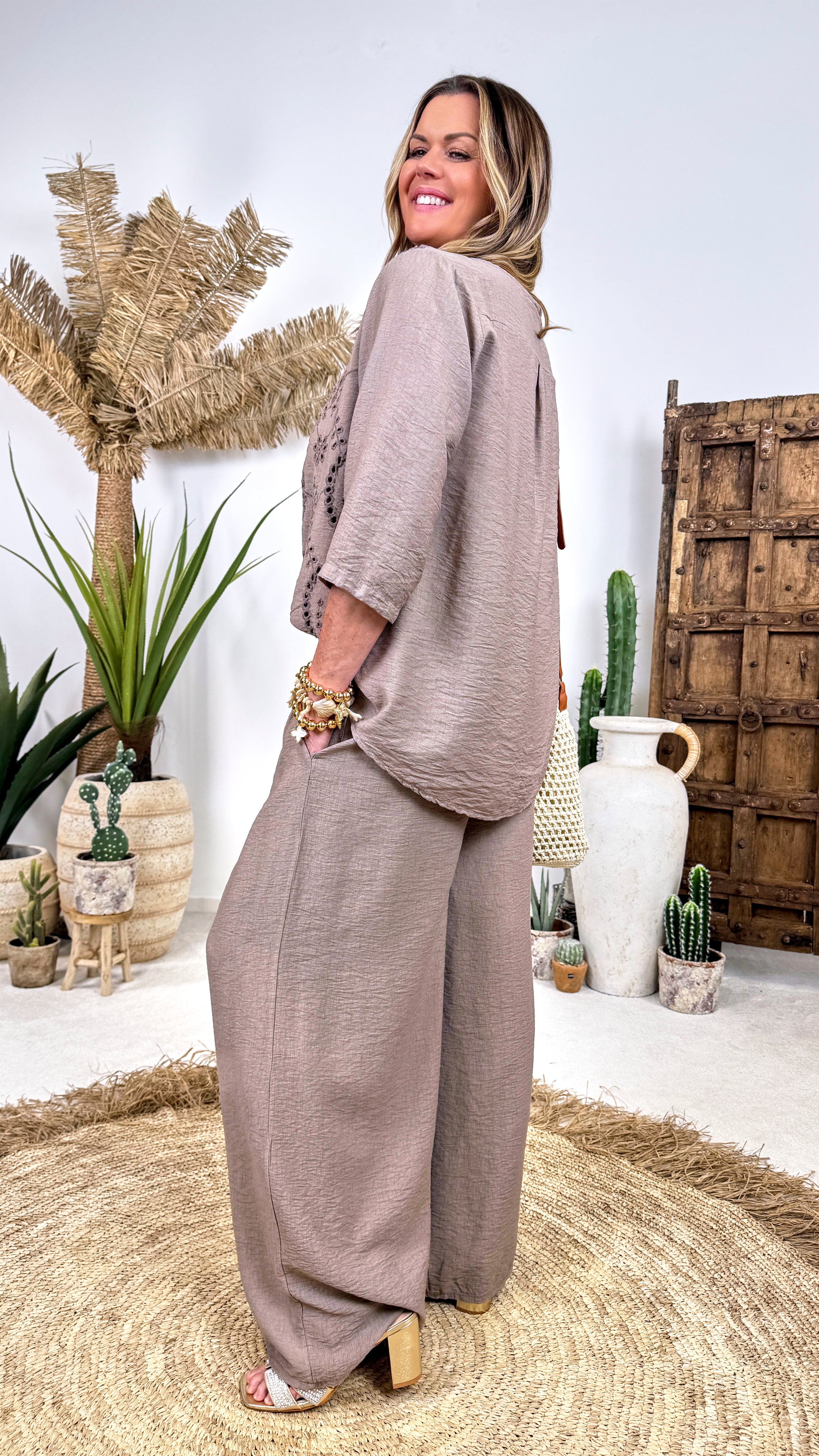 Weite Hose Relax Motion *Taupe*