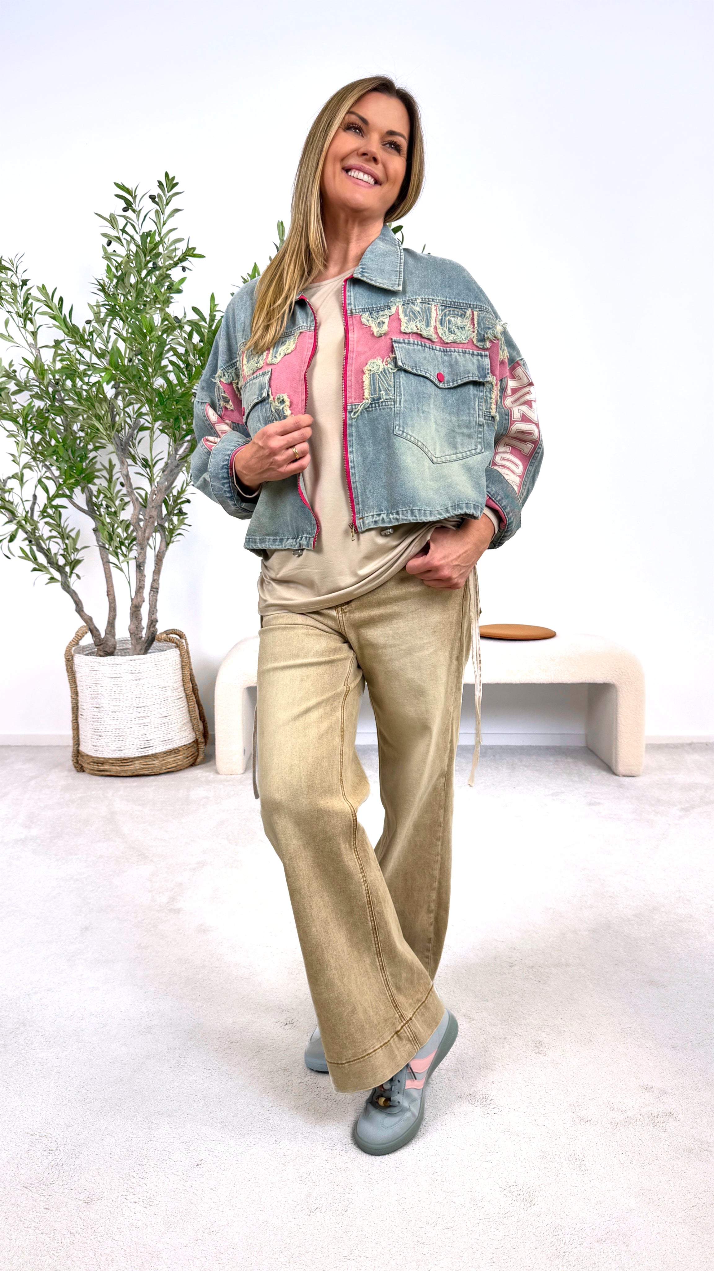 Jeansjacke Pink Rockstar