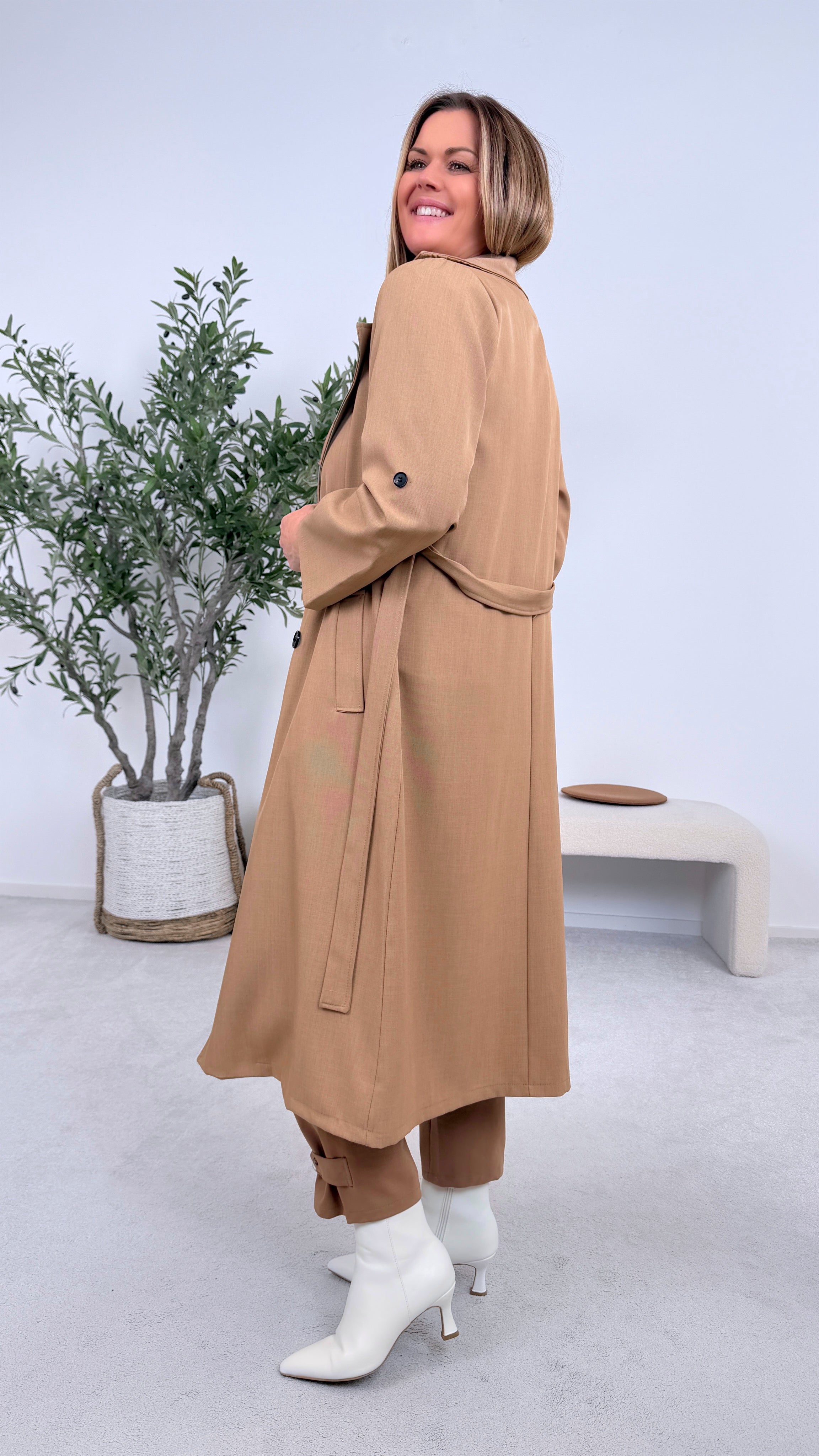 Dünner Trenchcoat Femme Authority *Camel*