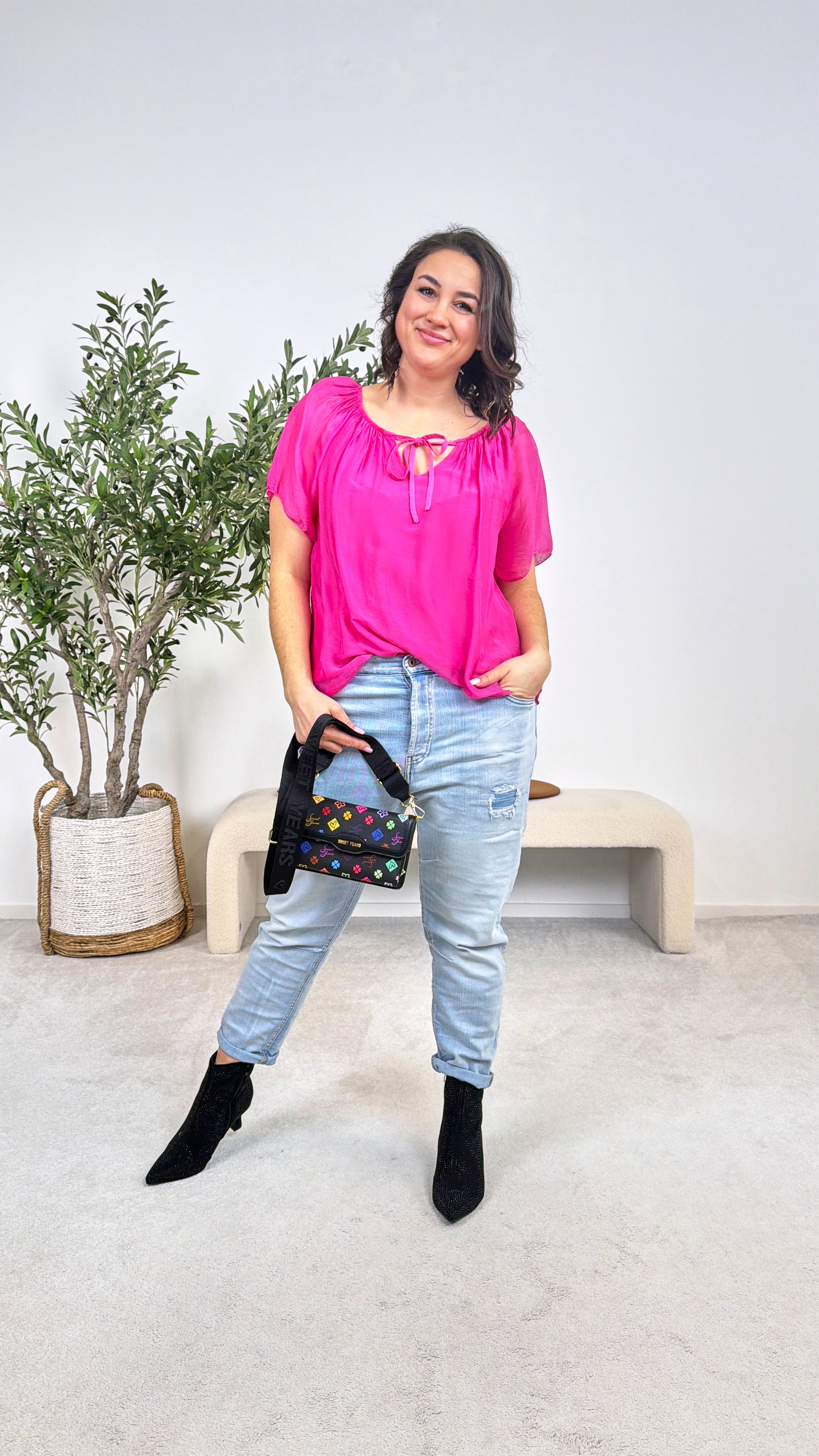 Seidenbluse Santorini *Pink* (lieferbar ab 19.3.26)